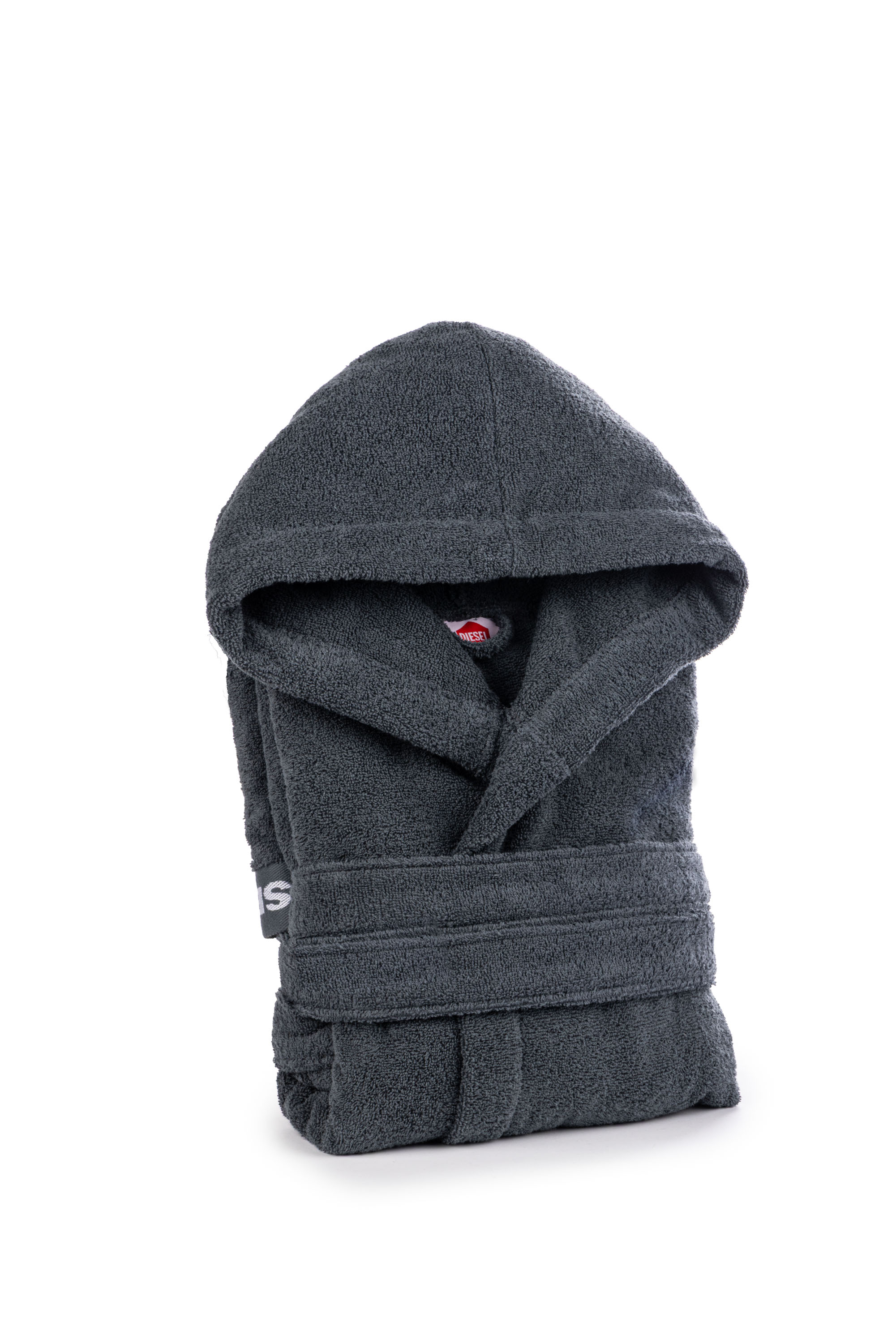 Diesel - 1015111 LOGO-COTTON BATHROBE SIZE M/L GR, Unisex's Logo-Cotton Terry Bathrobe, M/L size in Dark grey - 1