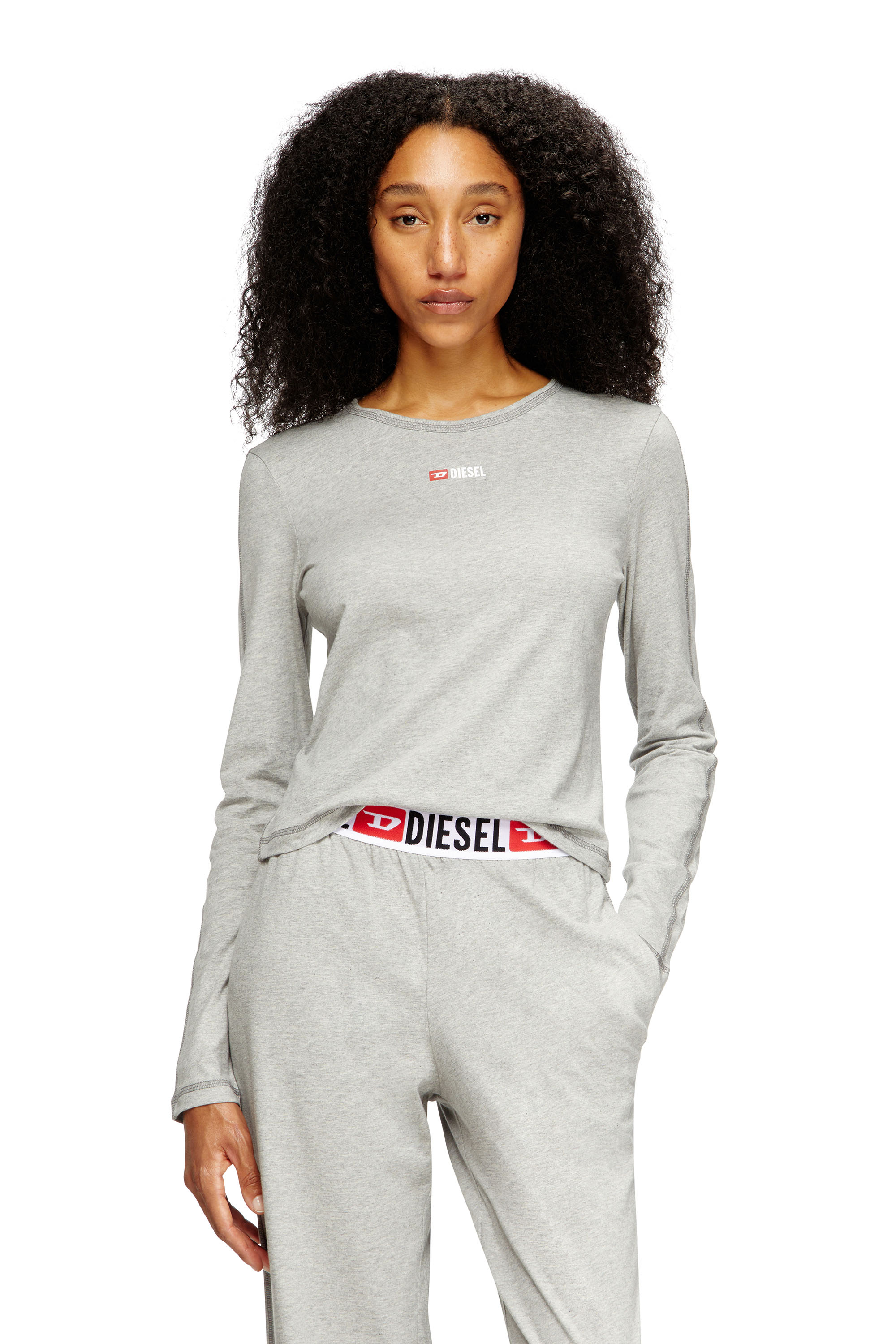 Diesel - SET-GILDA-D-CORE, Woman's Stretch cotton pyjamas in Light Grey - 2