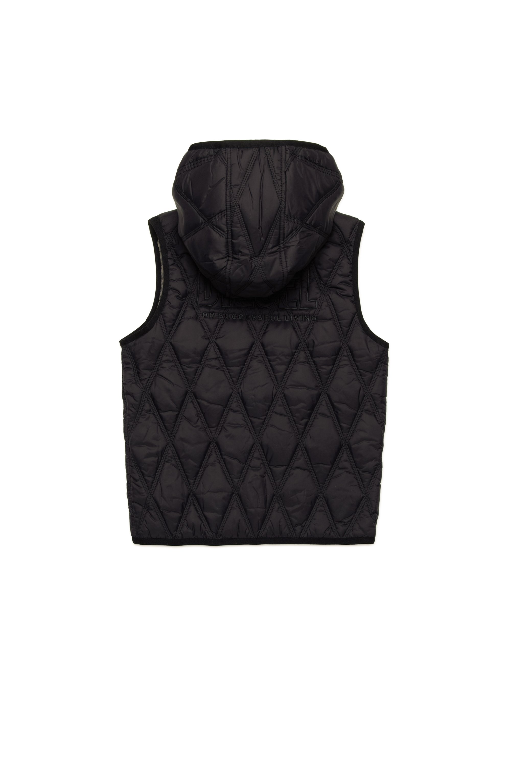 Diesel - JFOSSIR, Unisex's Light hooded quilted vest in Black - 2