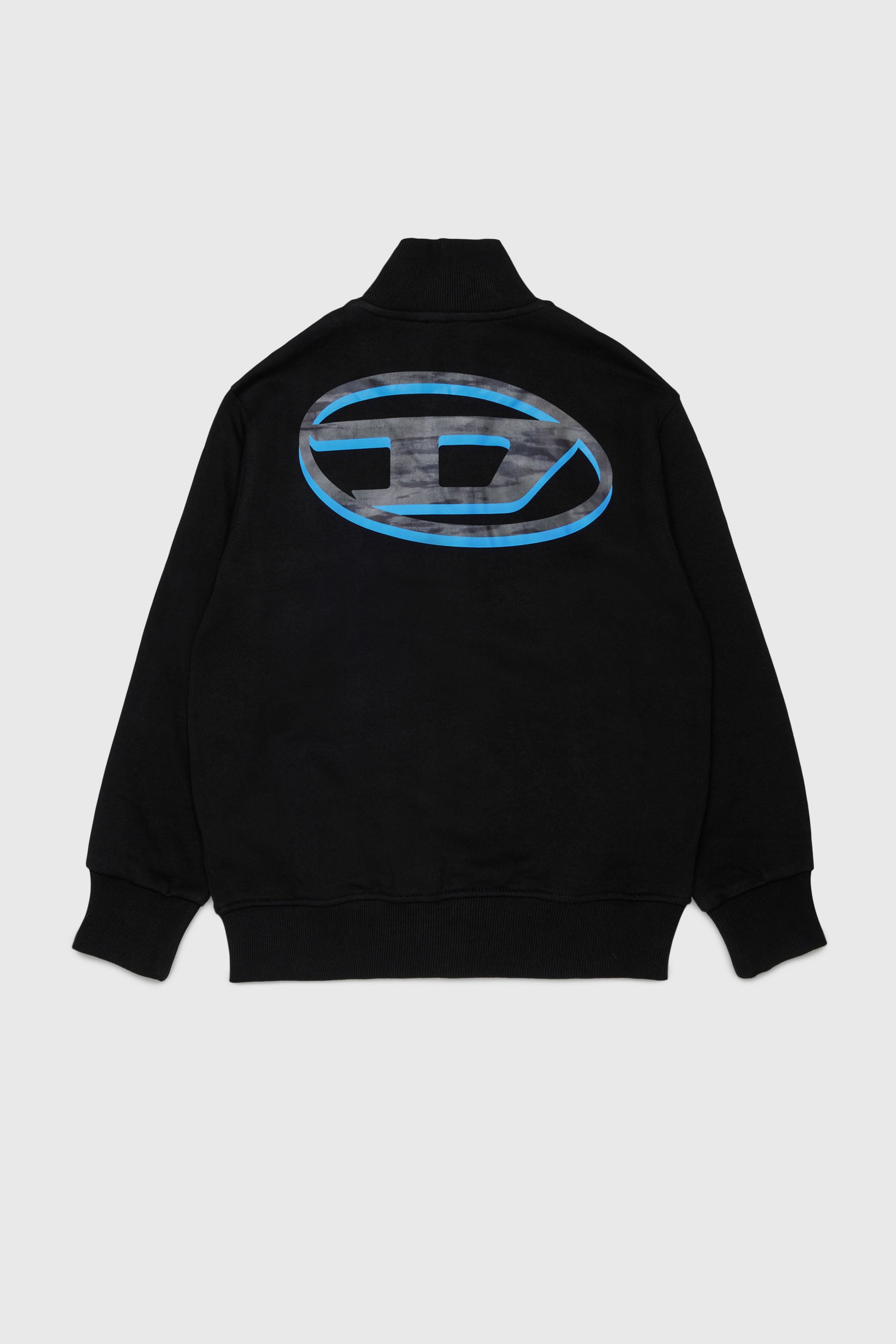 Diesel - SVELLYZIP OVER, Man's Zip-up sweatshirt with two-tone Oval D print in Black - 2