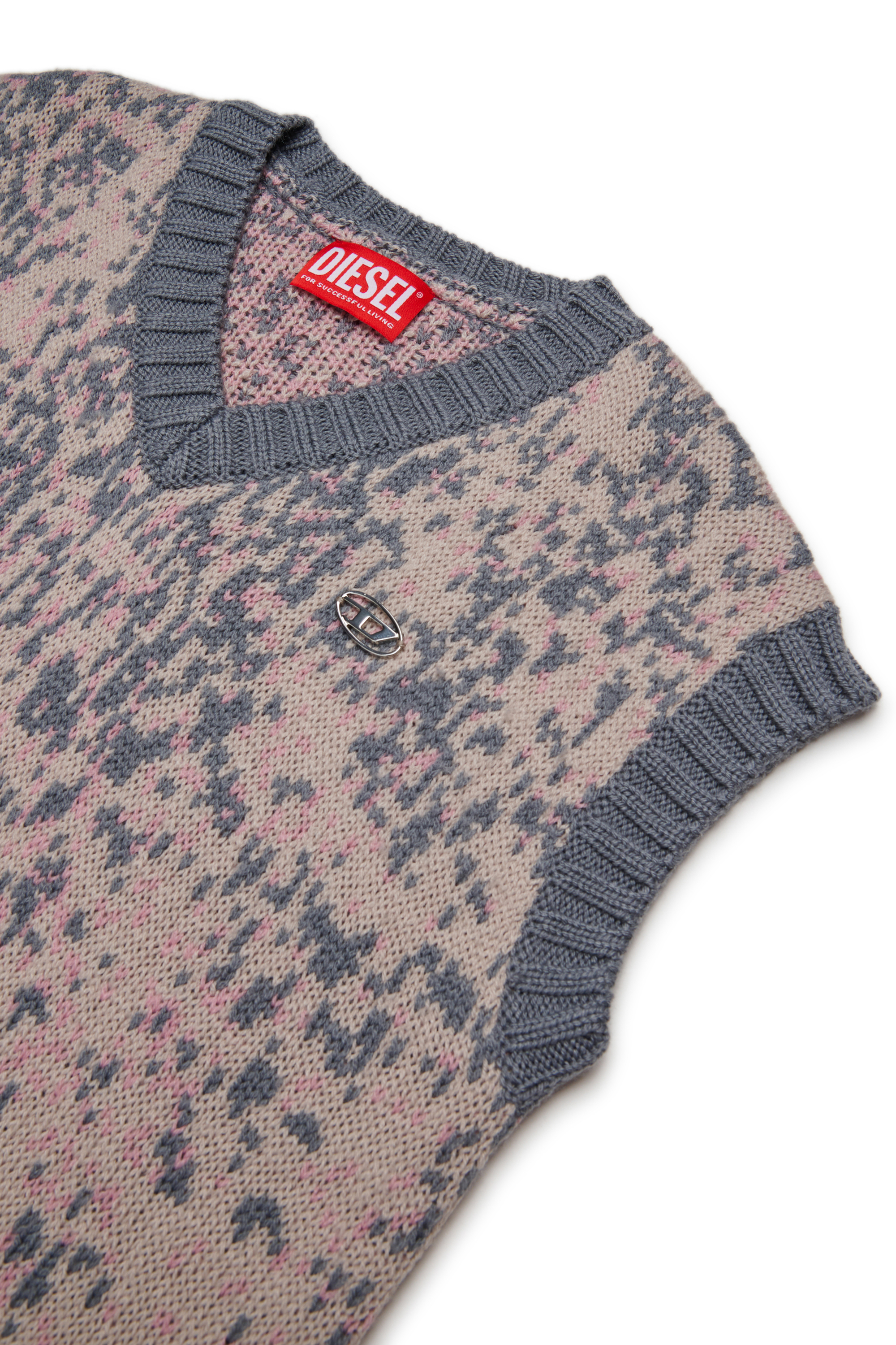 Diesel - DIAMA, Woman's Wool dress with a V-neck in Pink - 3