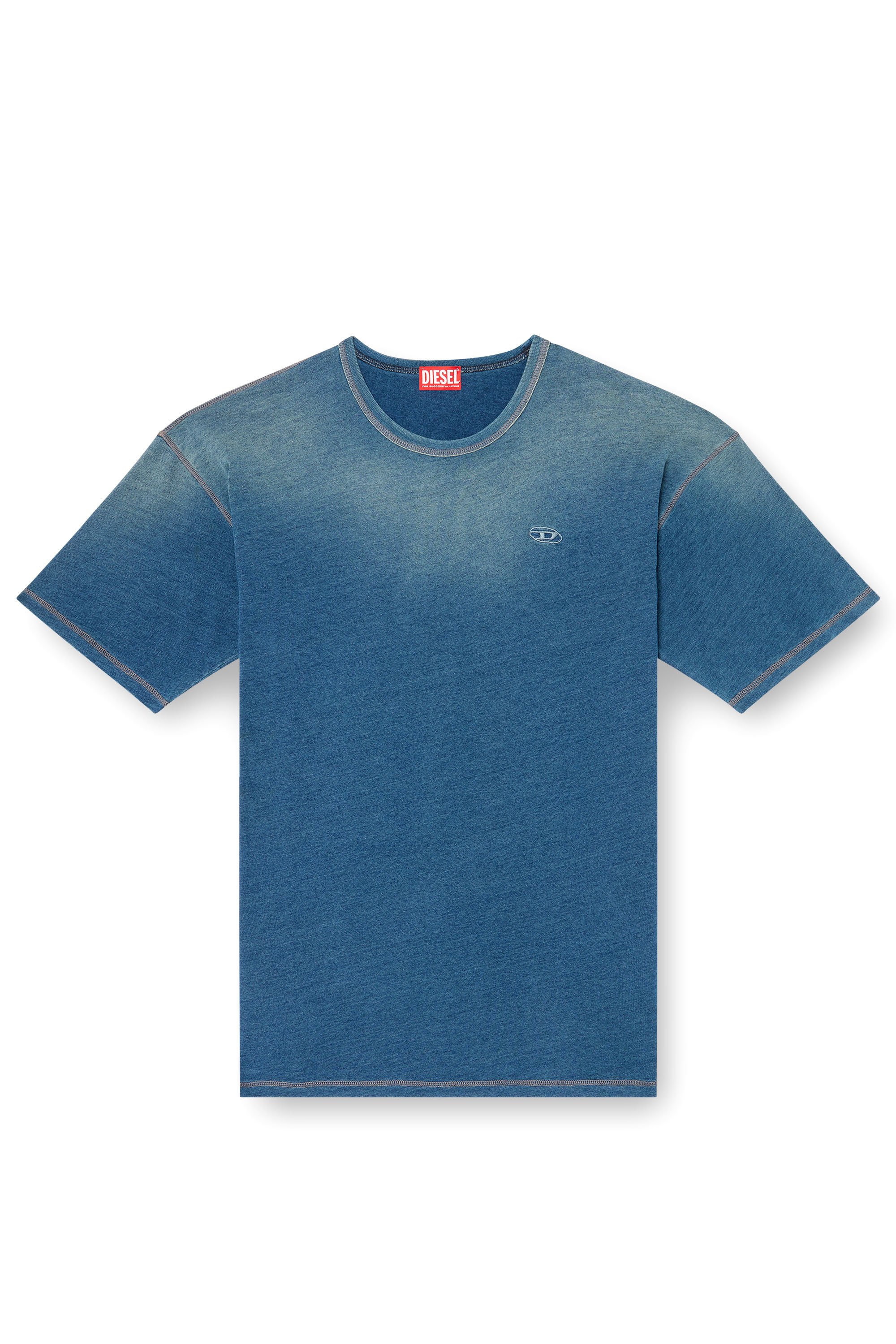 Diesel - T-BOXT-R11, Man's T-shirt with sprayed treatment in Blue - 3