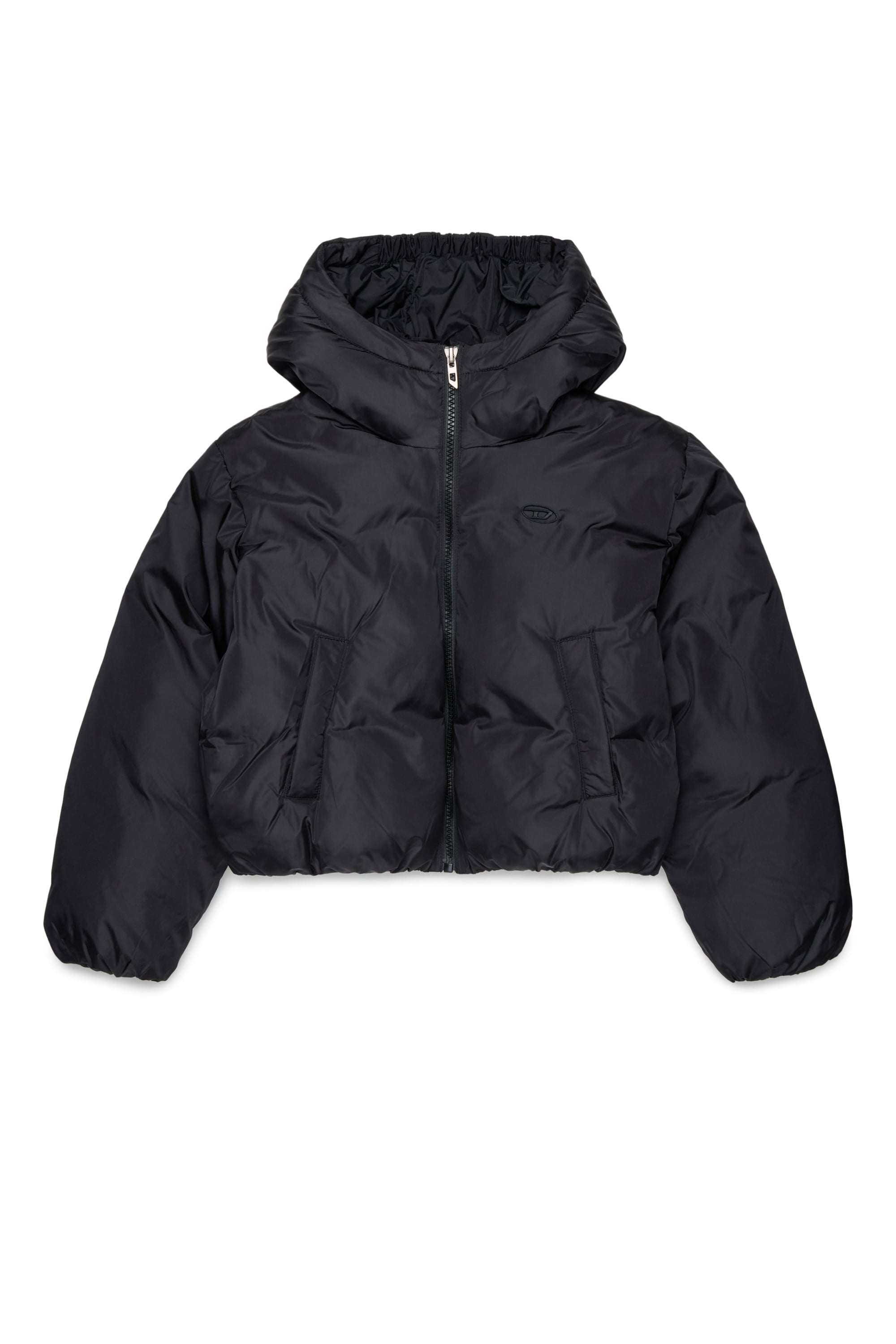 Diesel - JELKYM, Woman's Hooded puffer jacket in Black - 1