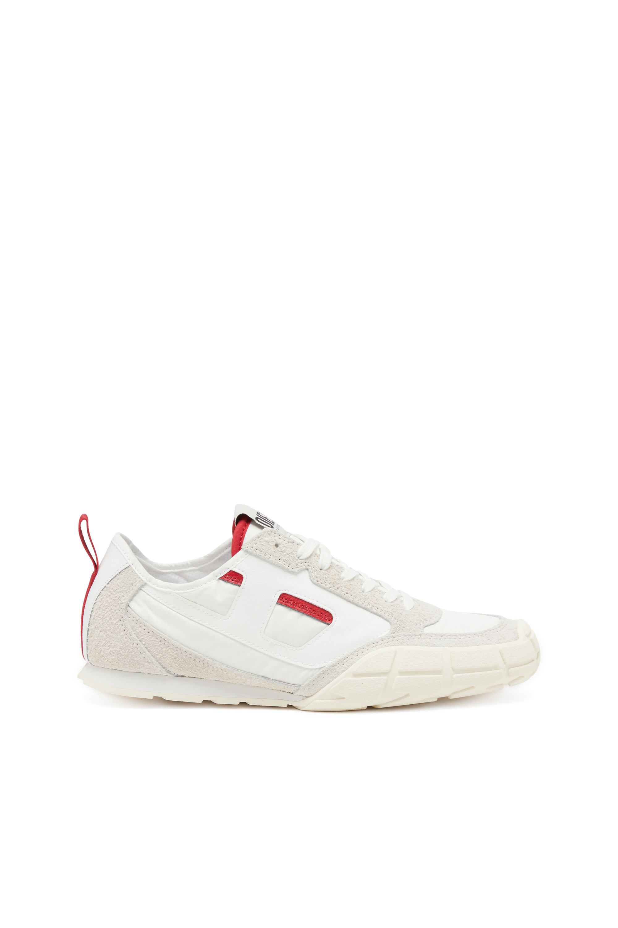 S-PAGODHA LOW, White/Red Diesel - S-PAGODHA LOW, Man's S-Pagodha-Sneakers in leather, suede and ripstop in White/Red - 1