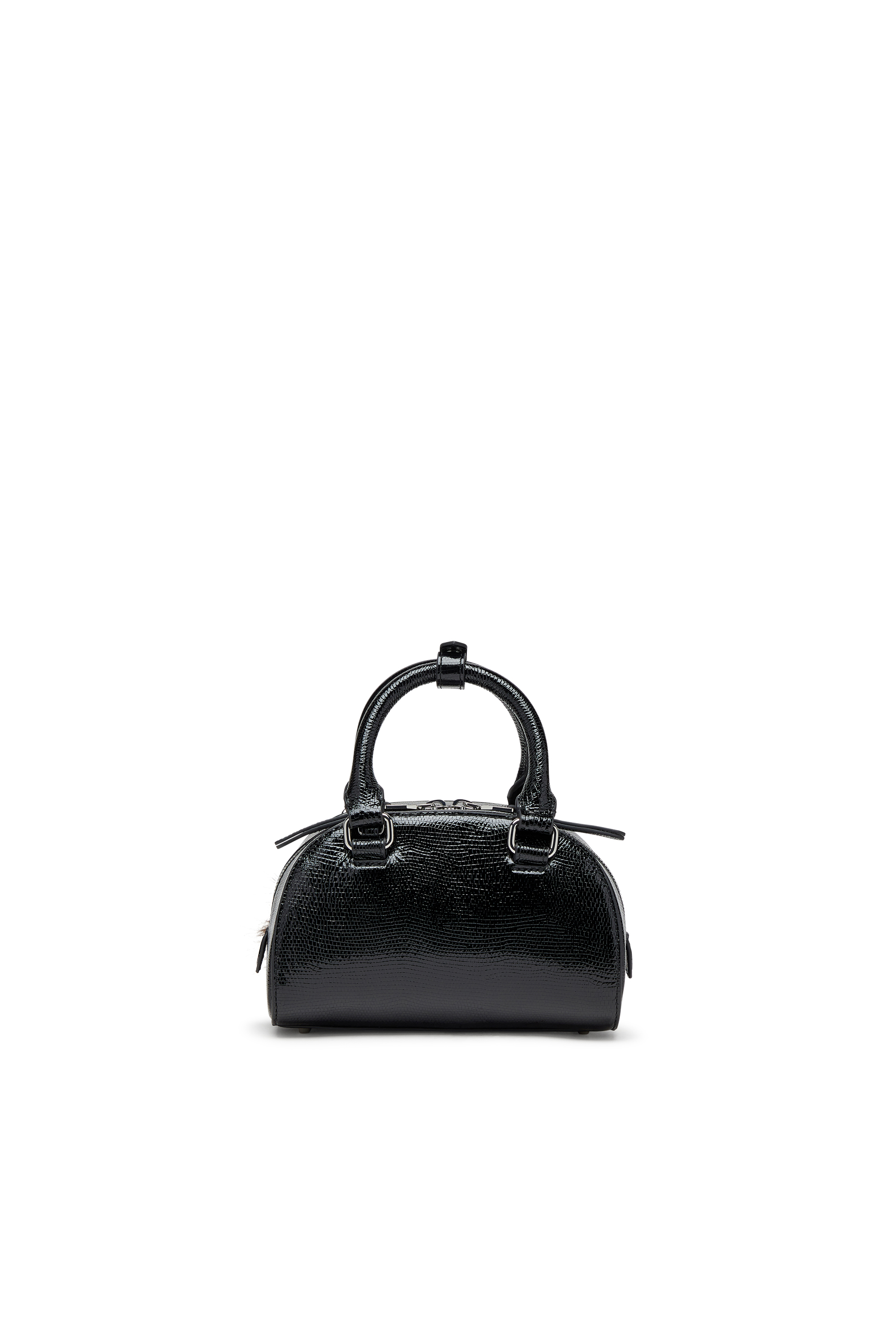 Diesel - 1DR DOME CROSSBODY, Woman's 1DR Dome-Mini bowling bag in embossed leather in Black - 2