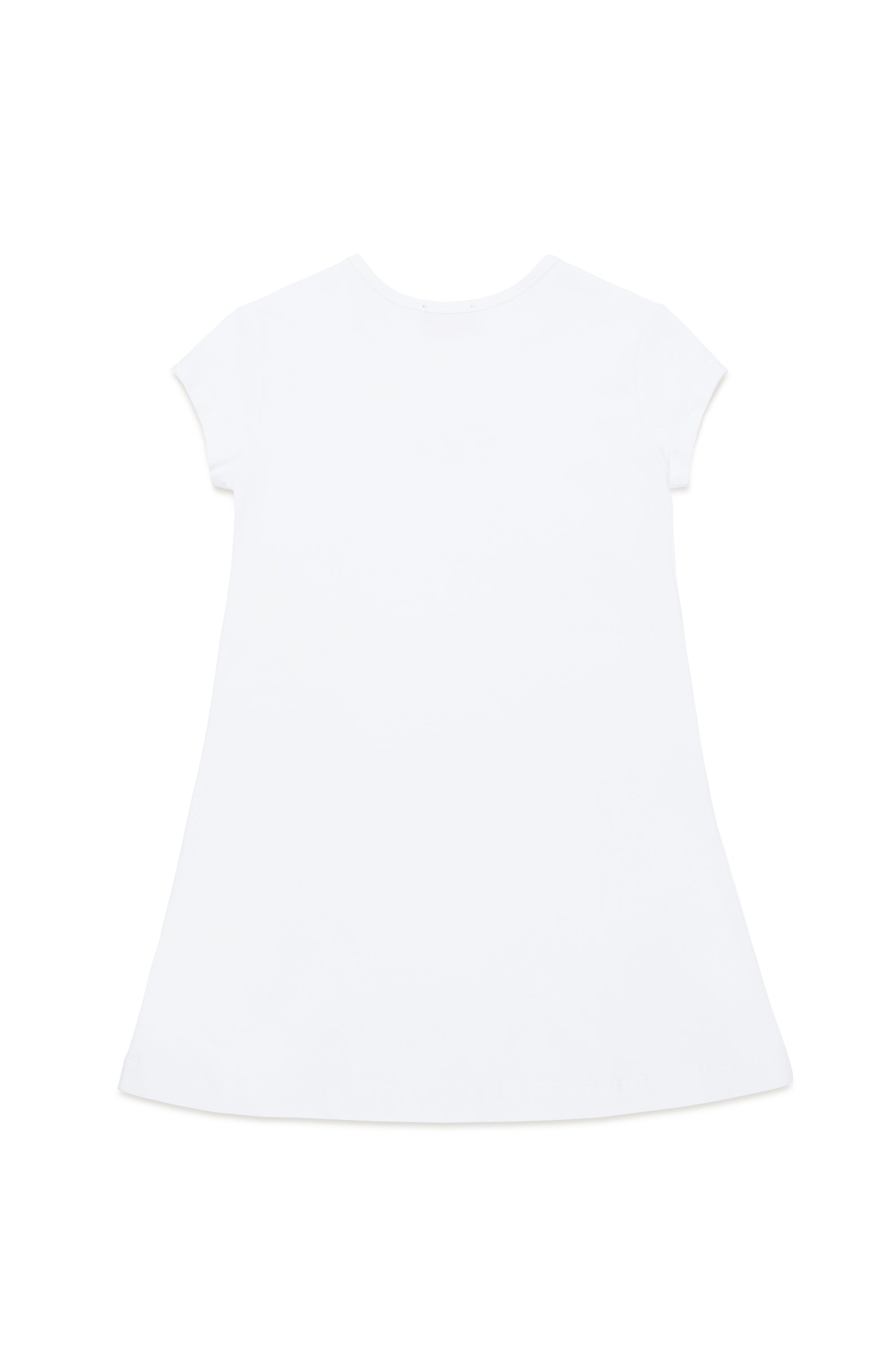 Diesel - DANGIELAM, Woman's T-shirt dress with cut-out Oval D logo in White - 2