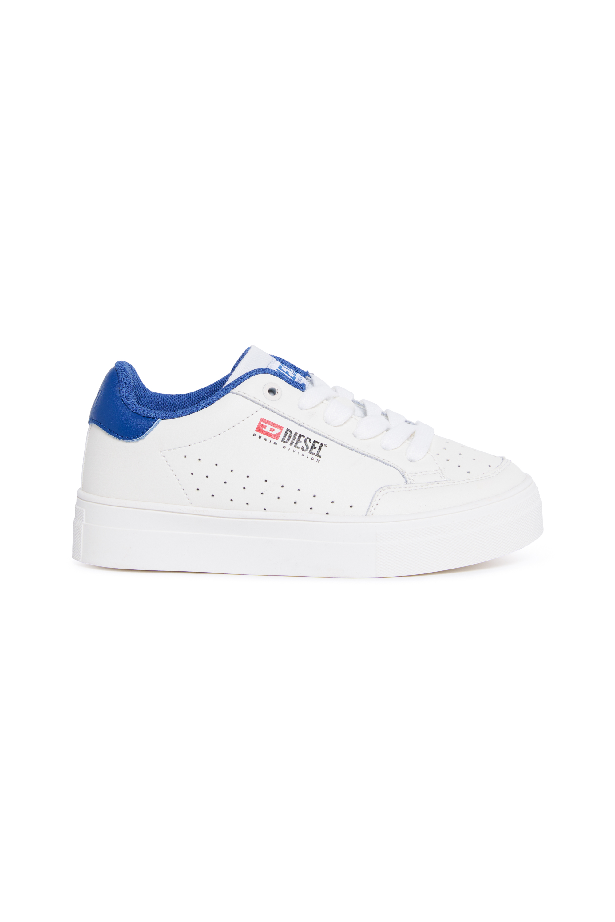 Diesel - S-VANEELA VTG, Unisex's Sneakers in perforated leather in White/Blue - 1