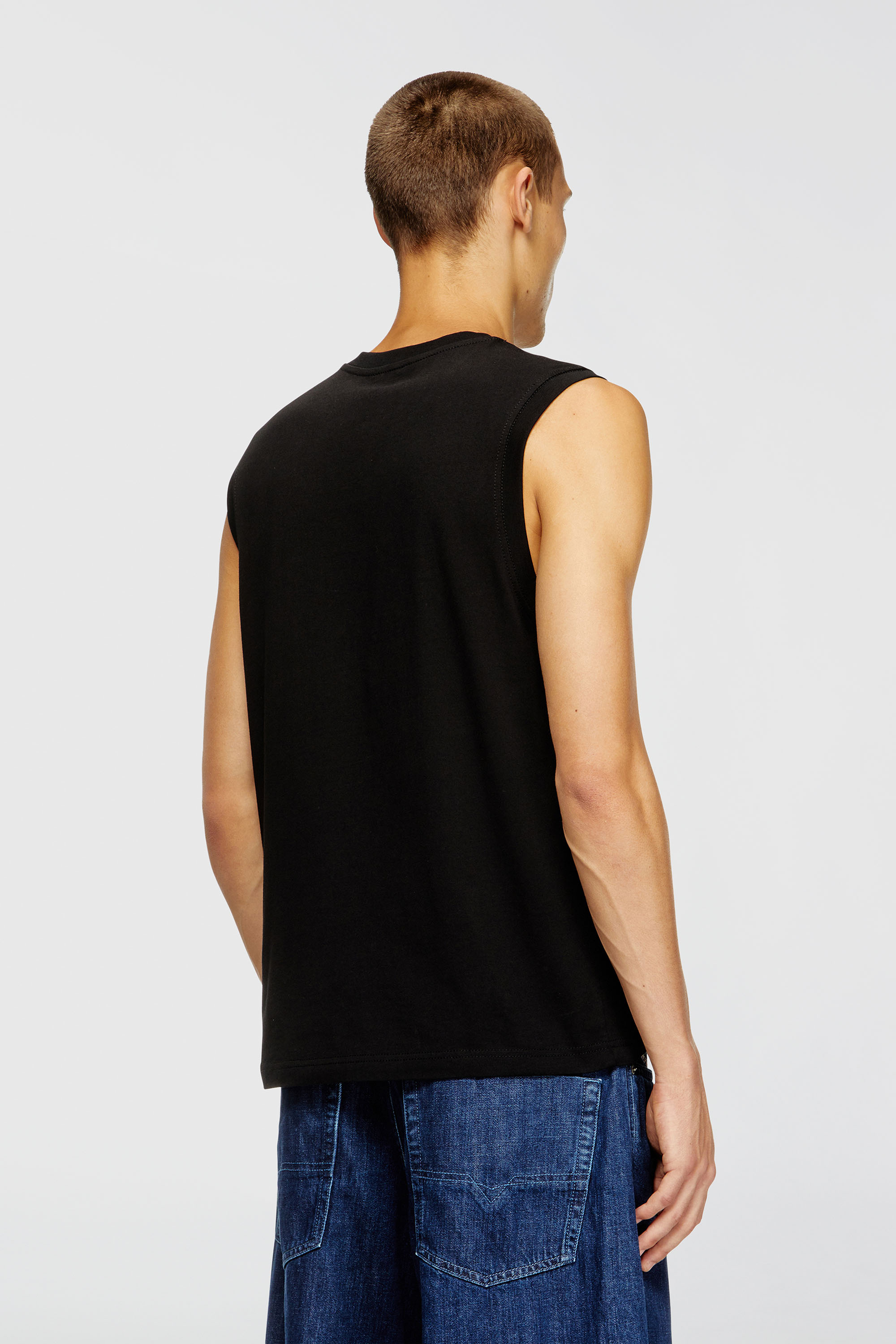 Diesel - T-ISCO-DIV, Man's Tank top with chest logo print in Black - 4