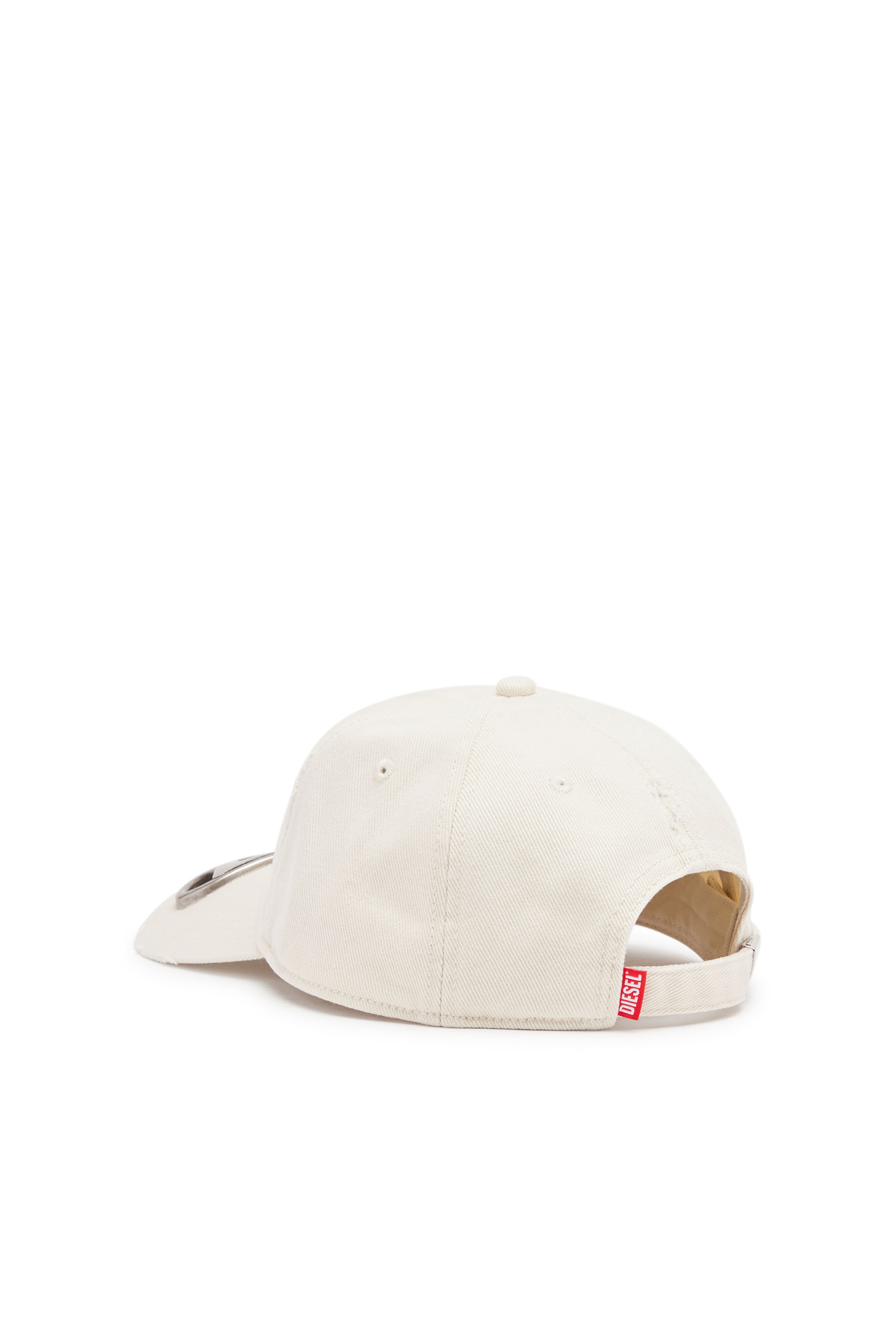 Diesel - C-BEAST-A1, Man Baseball cap with metal Oval D plaque in White - Image 2