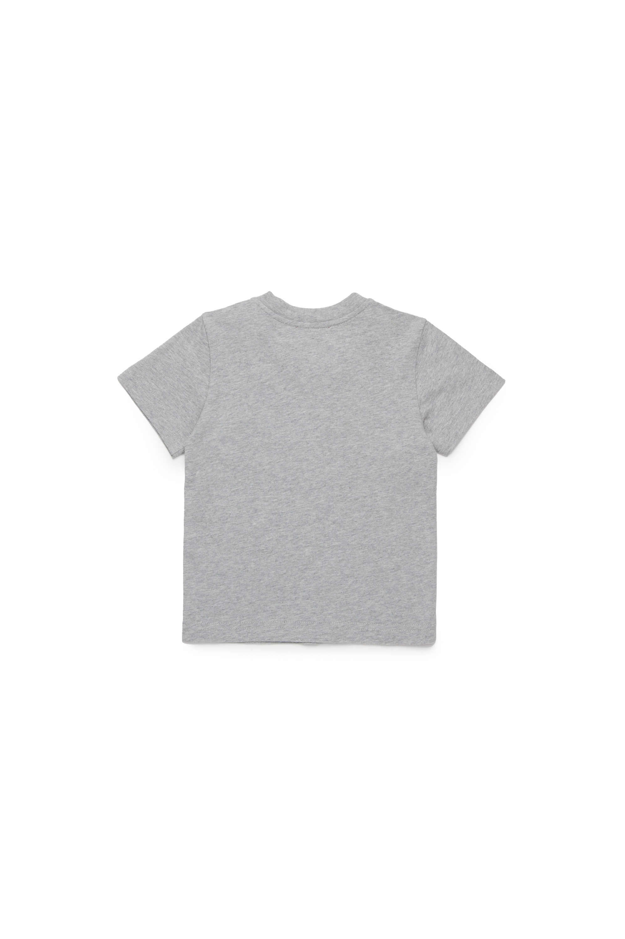 Diesel - TLULLIB, Man's T-shirt with frayed denim logo in Grey - 2