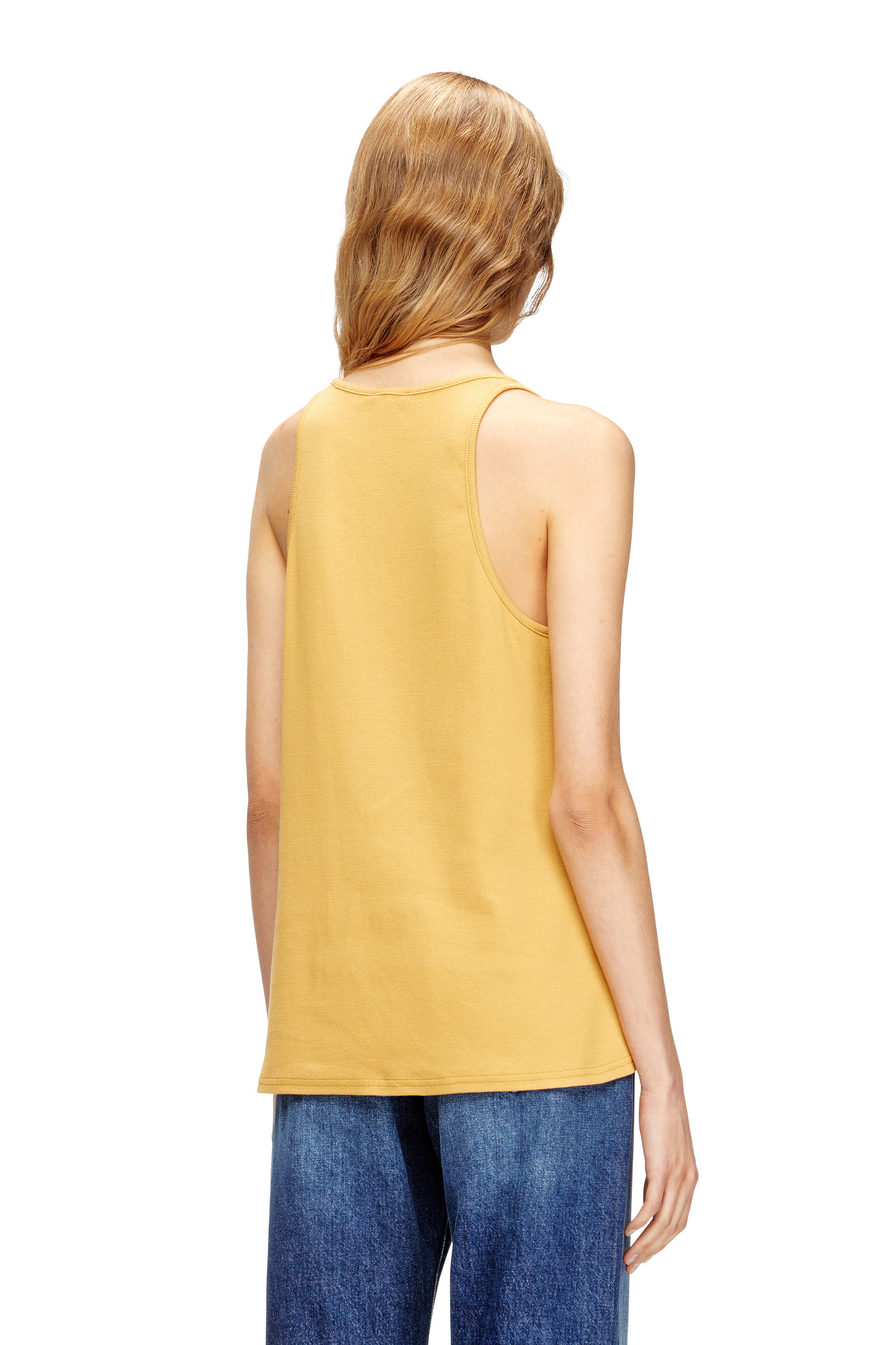 Diesel - T-IPSYA-LKDS, Woman's Ribbed tank with Oval D in Orange - 4