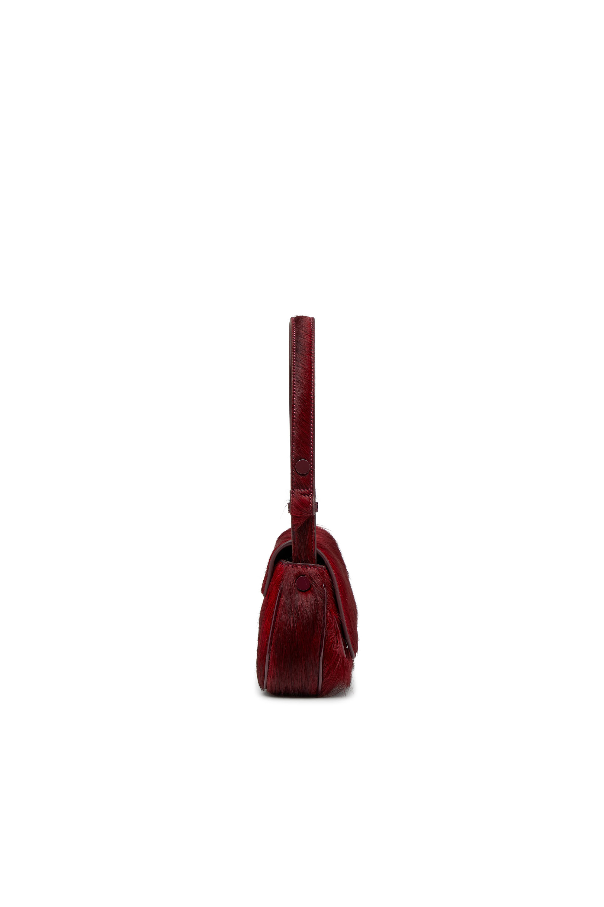 PLAY CLUTCH, Burgundy Diesel - PLAY CLUTCH, Woman's Play-Clutch in coloured hairy leather in Burgundy - 4