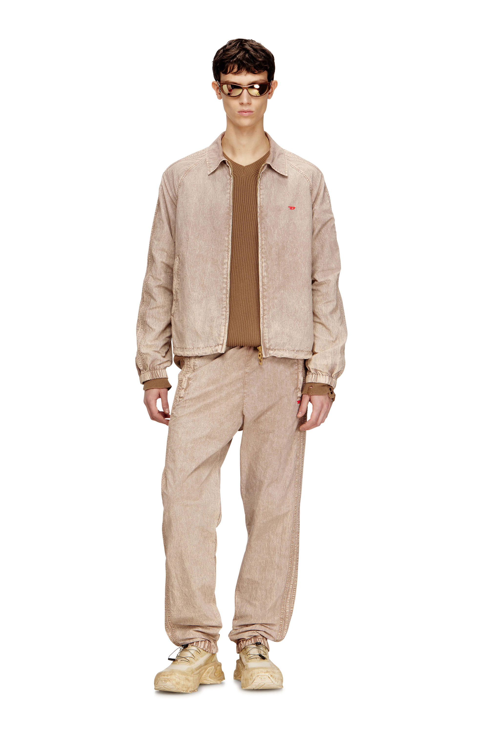 Diesel - J-FENIC-AG, Unisex's Taslan jacket with striped sleeves in null - 2