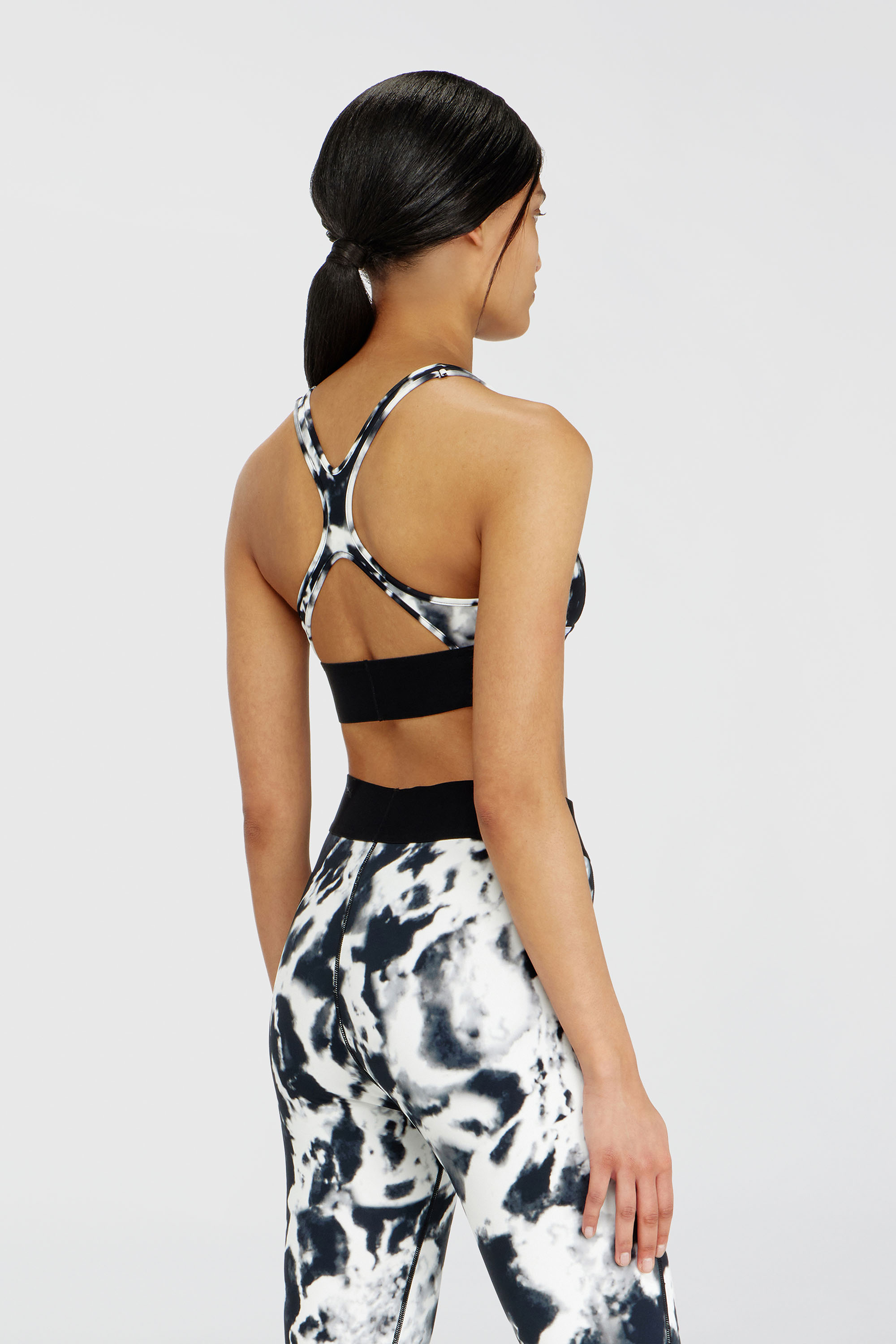 Diesel - ALLISON-D-POP, Woman's Sports bra in printed microfibre in White/Black - 4