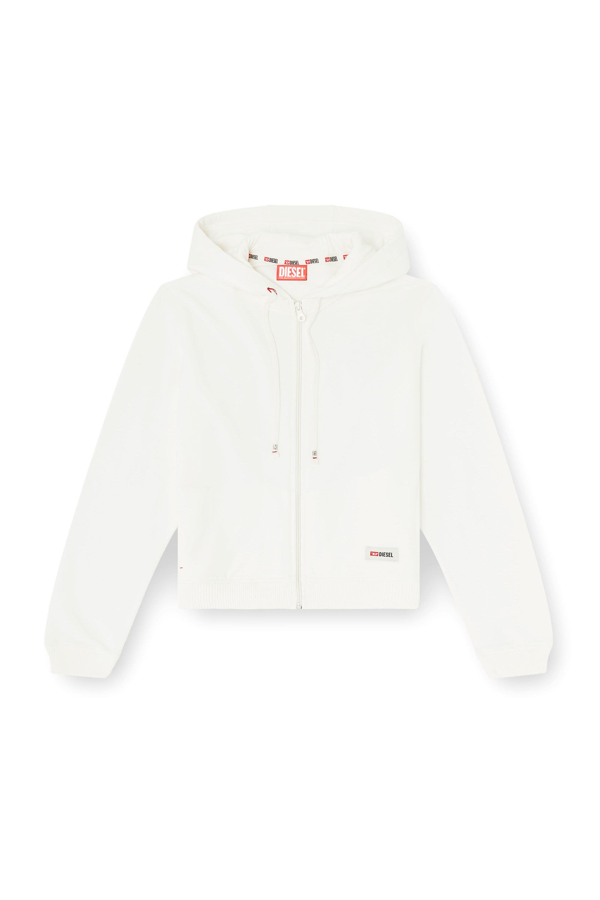 Diesel - HARRIET-D-CORE, Woman's Hoodie in peached cotton blend in White - 2