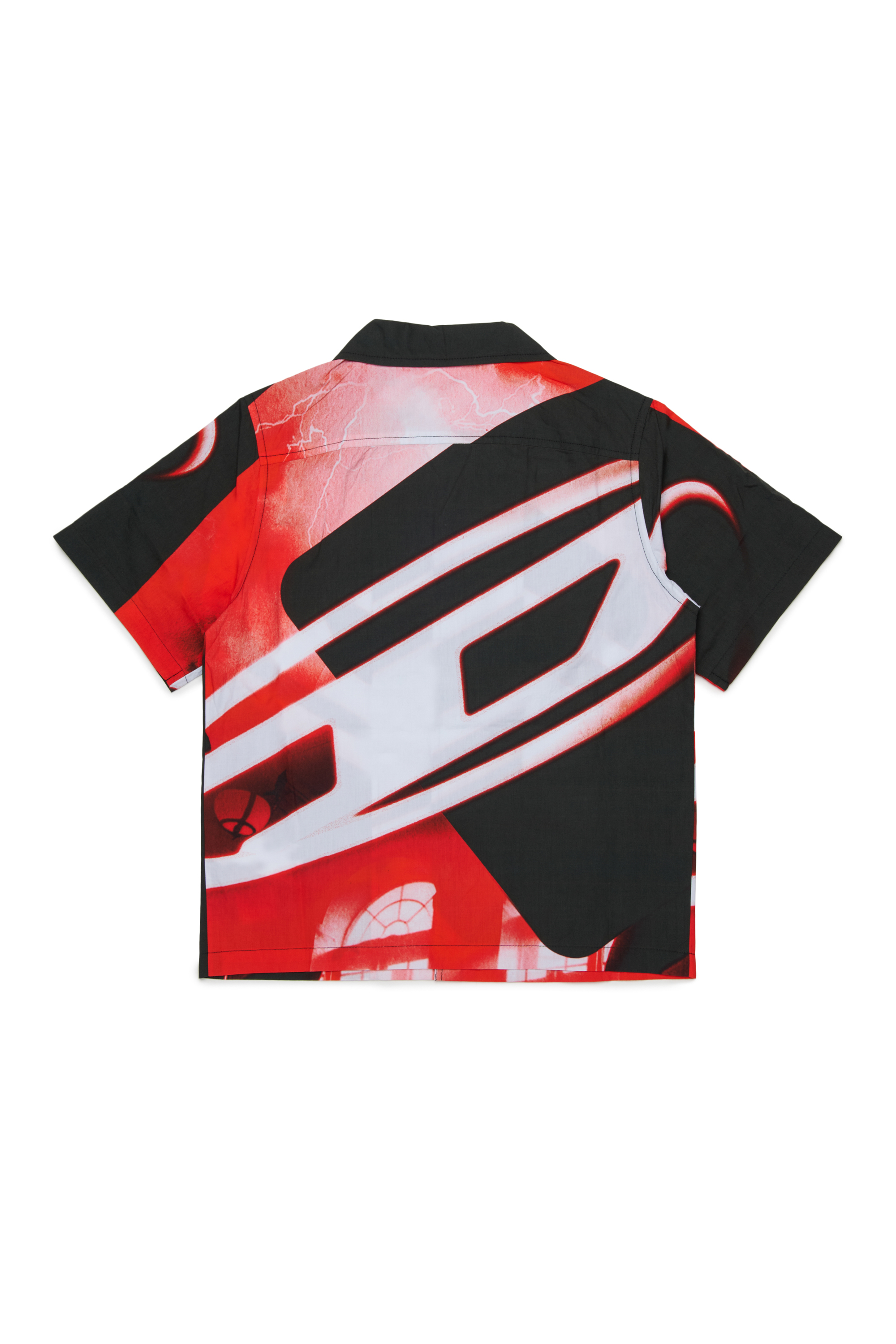 Diesel - MCIOND, Man's Cotton shirt with all-over blurred print in Black - 2