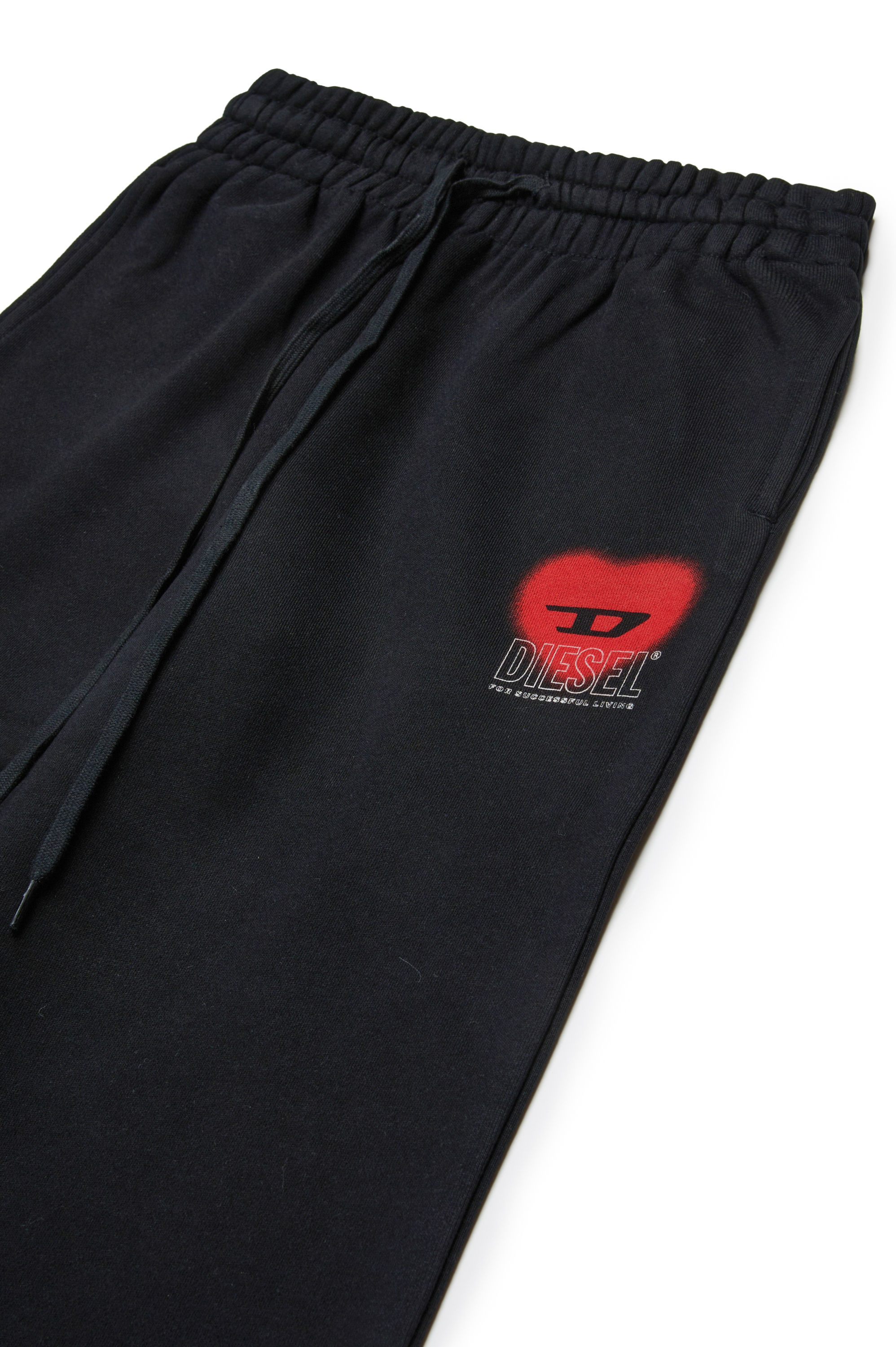 Diesel - PCUORE, Woman's Sweatpants with D heart graphic in Black - 3