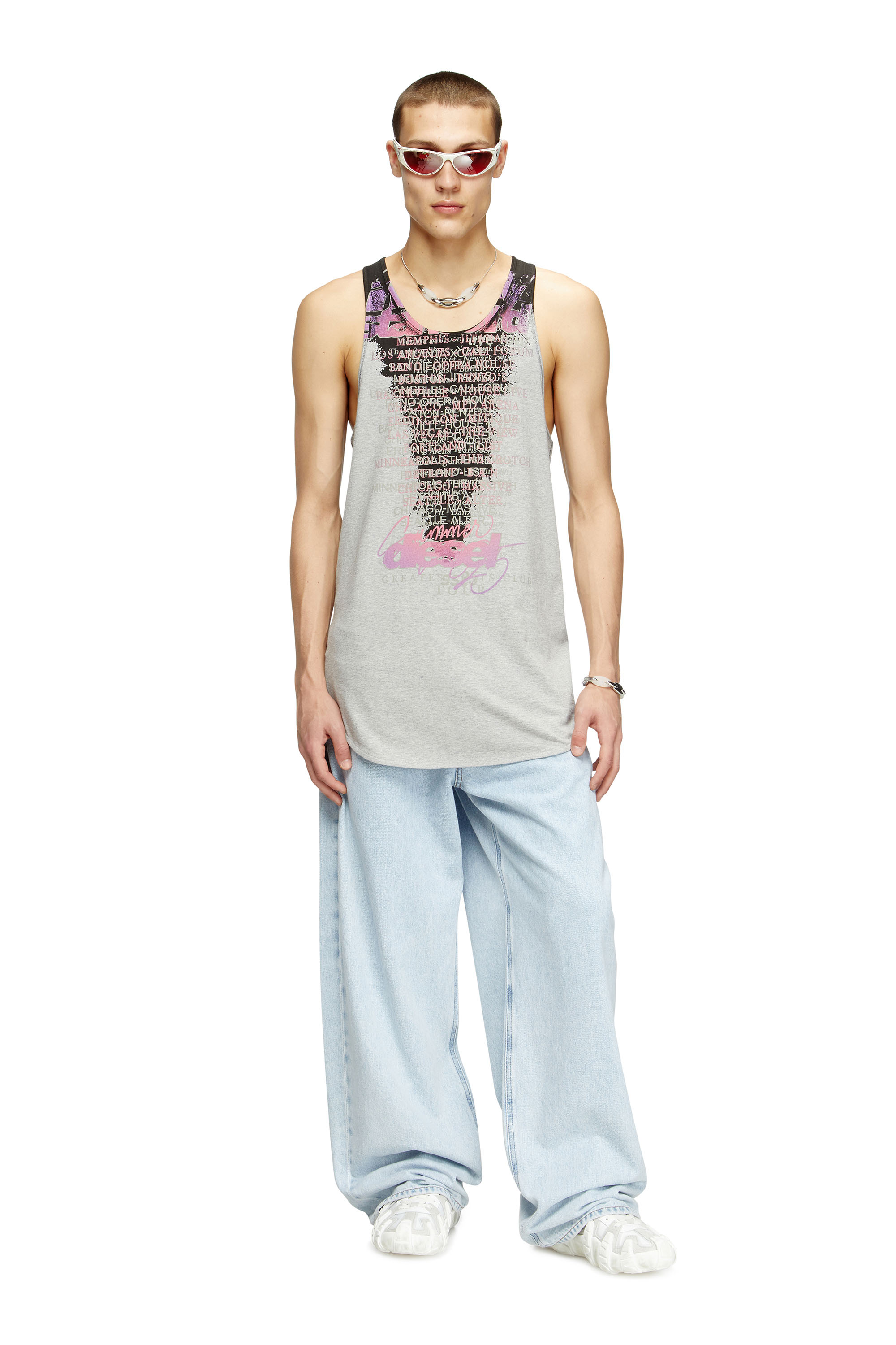 T-SHAN, Grey Diesel - T-SHAN, Unisex's Tank top with lyrics print in Grey - 1