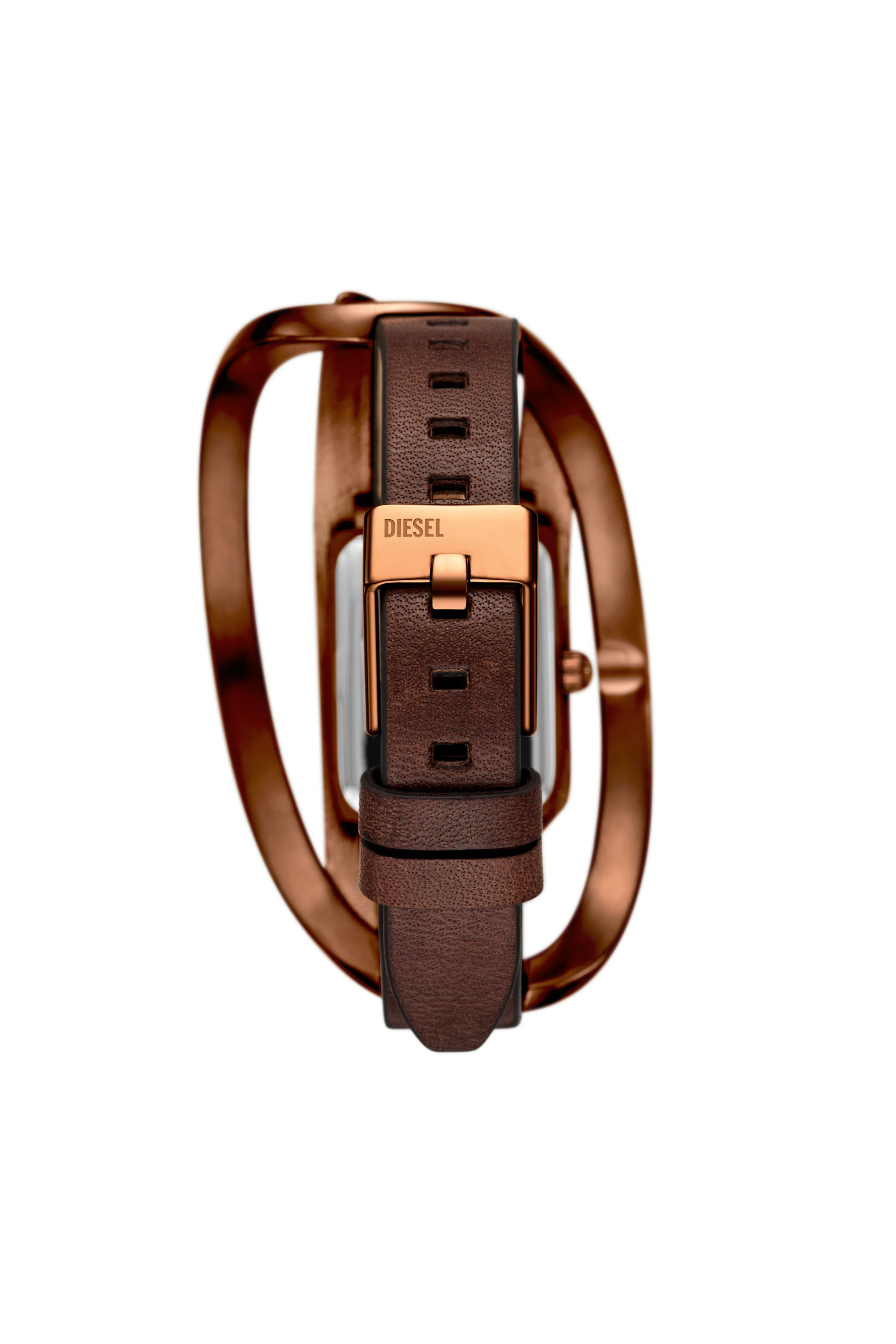Diesel - DZ5630 WATCH, Woman's Wrap-D brown leather watch in Bronze - 2