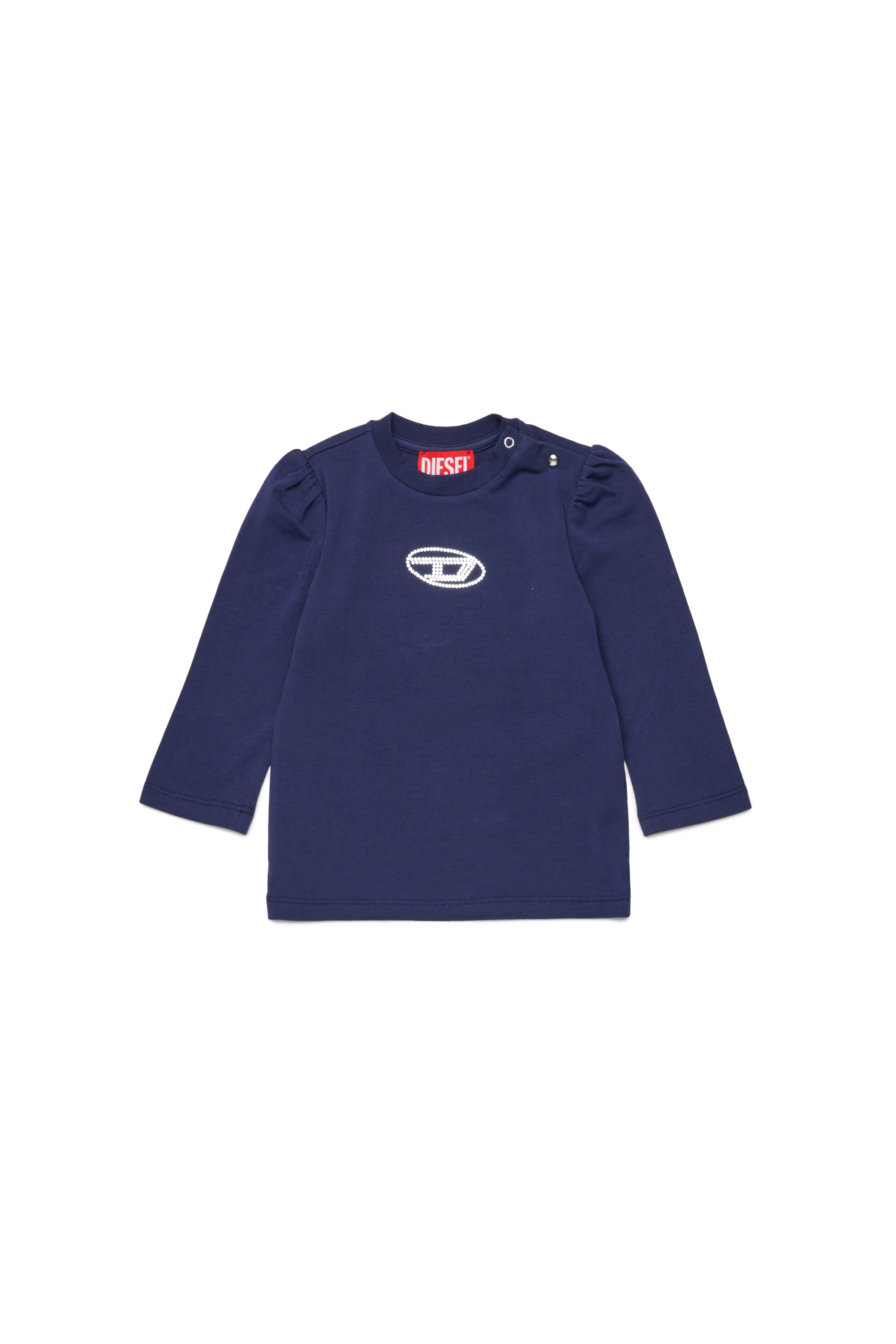 Diesel - TBIRTAB, Woman Top with crystal Oval D logo in Blue - Image 1