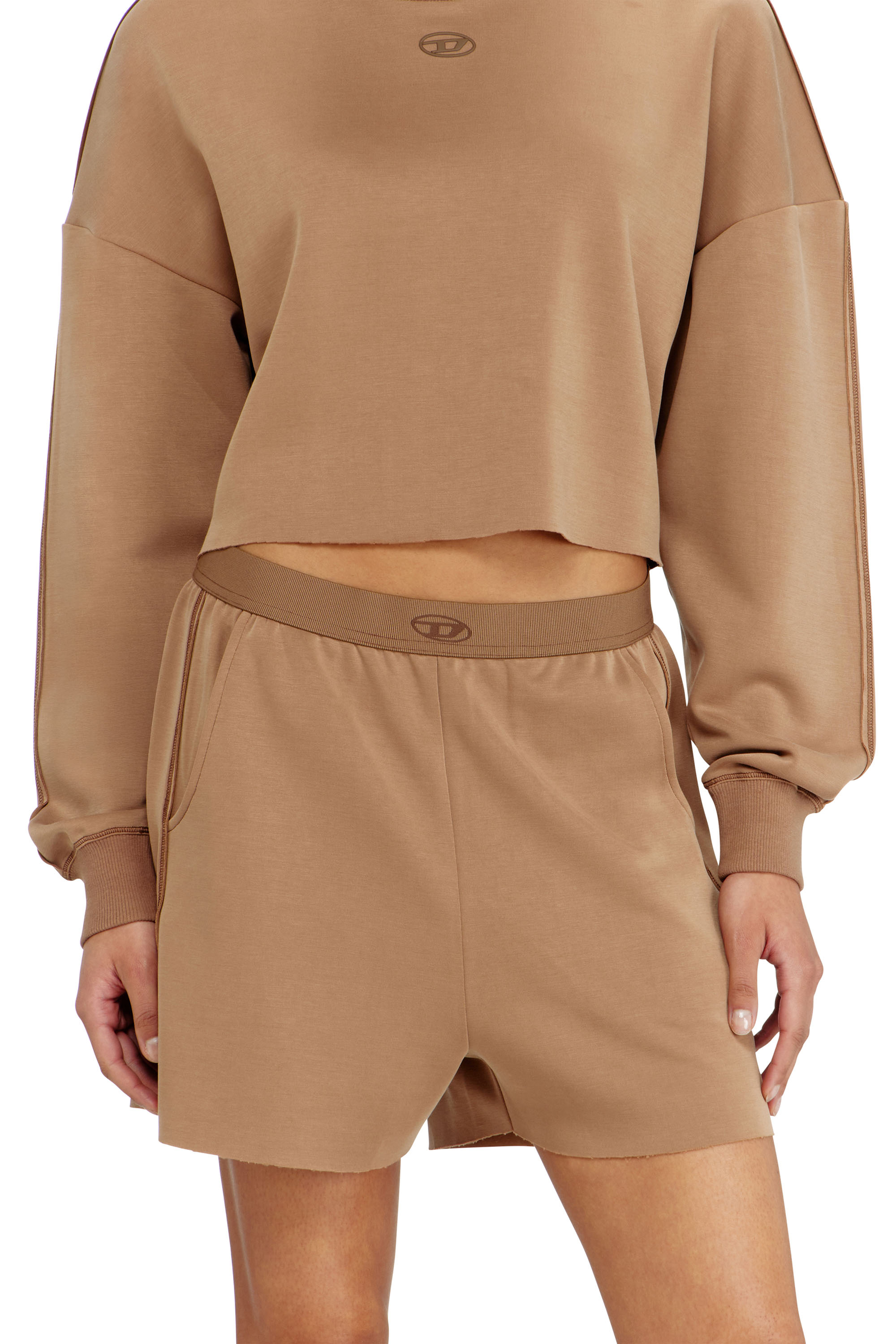 Diesel - MARTHA-UTLT, Woman's Shorts in light stretch scuba in Brown - 2