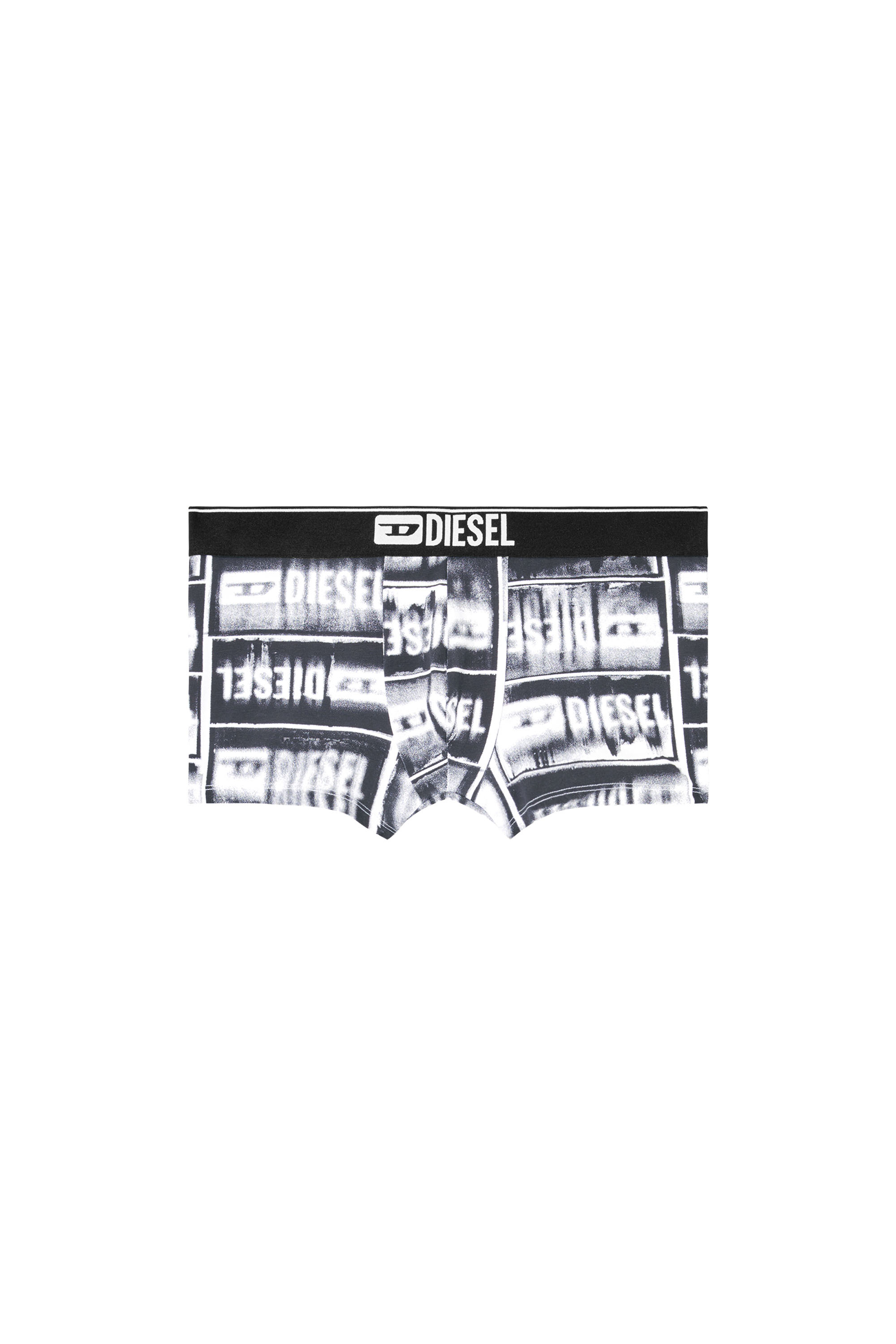 Diesel - DAMIEN-D-BOX, Man's Boxer briefs with faded logo print in Black - 3