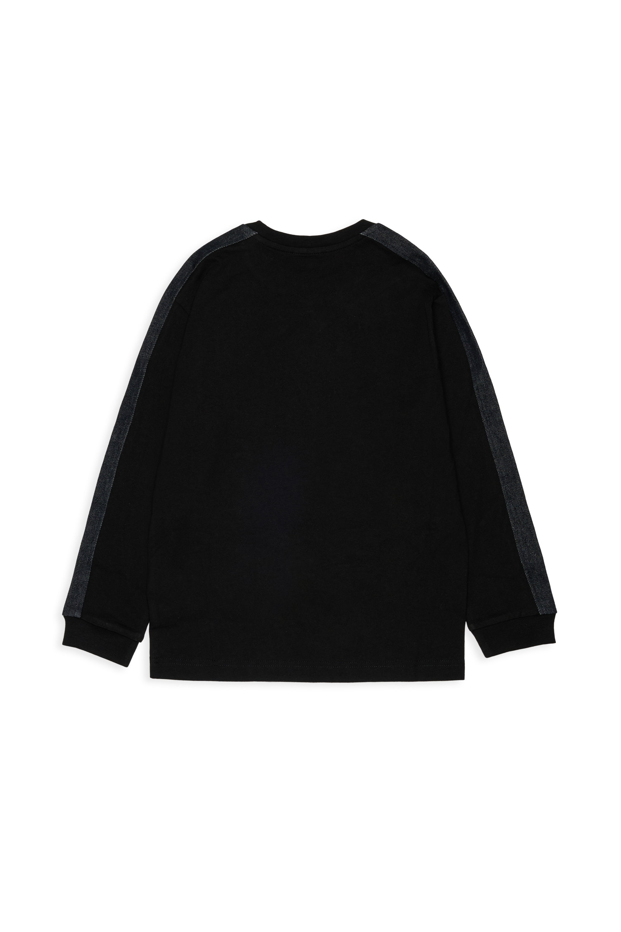 Diesel - TEAN OVER, Man's Long-sleeve T-shirt with logo and contrast bands in Black - 2