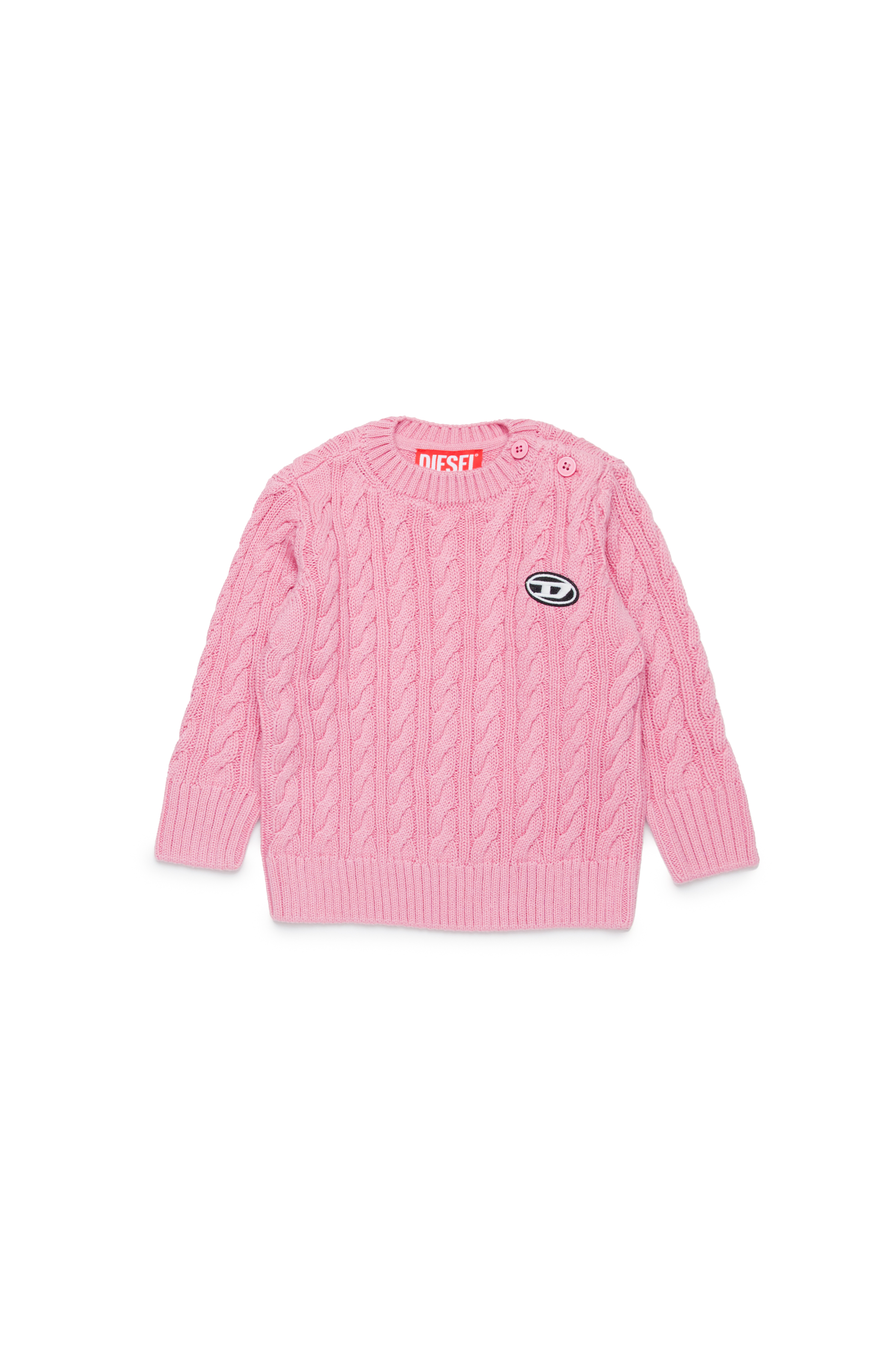Diesel - KBAMBYB, Unisex Cotton jumper with Oval D patch in Pink - Image 1