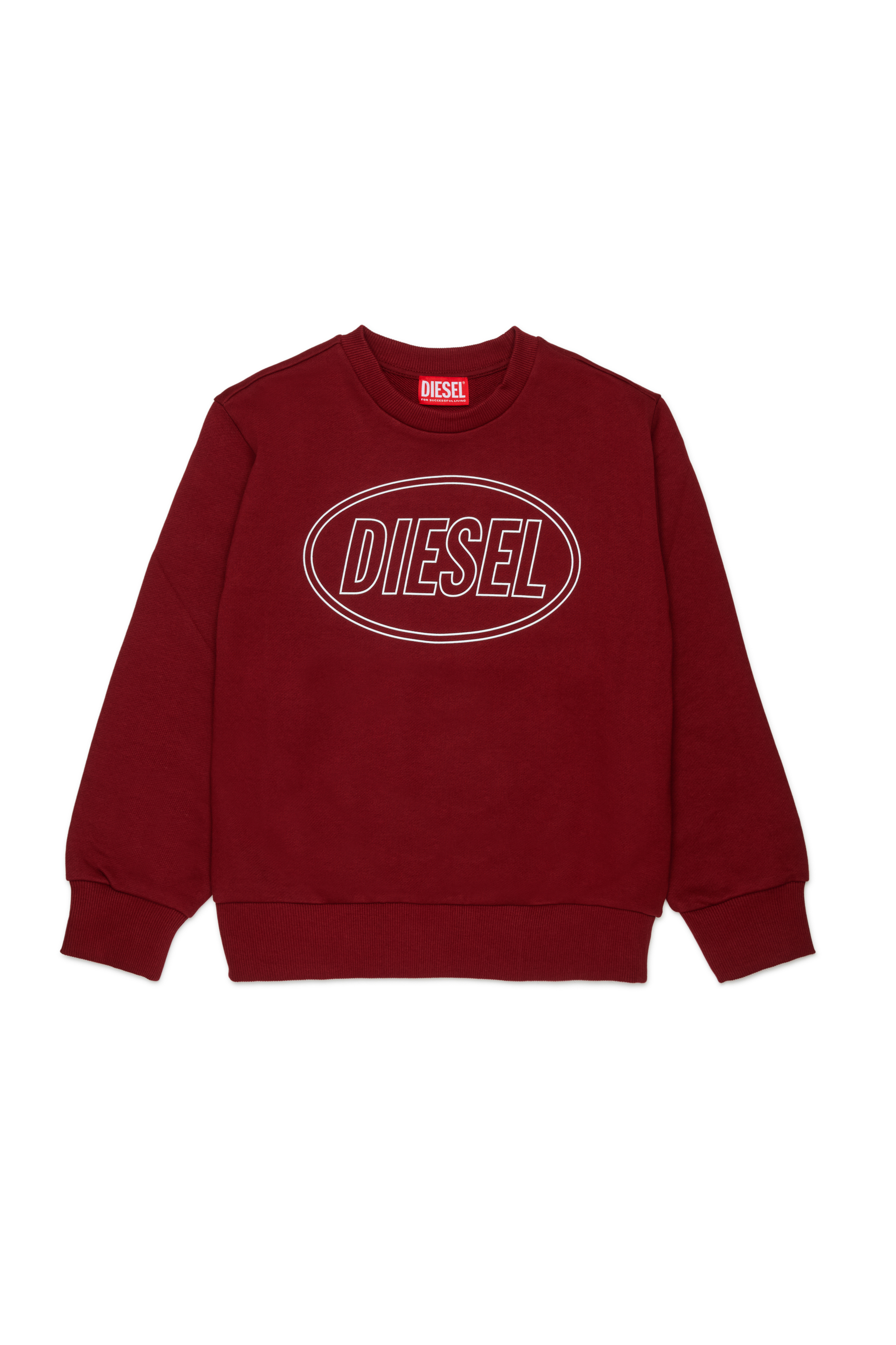 Diesel - SCIRCLE OVER, Man's Sweatshirt with logo print in Red - 1