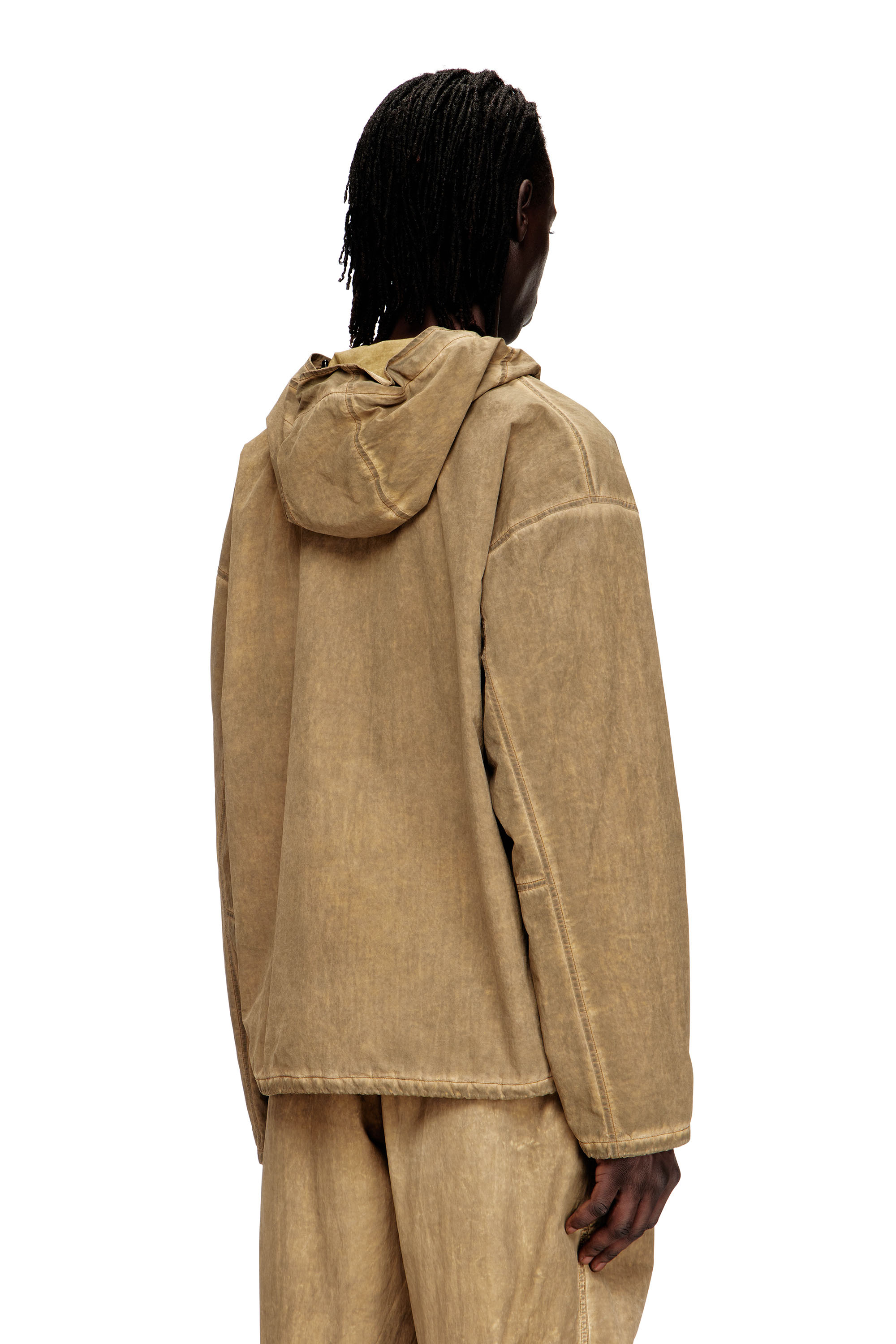 Diesel - J-SQUAD-TREAT, Man's Dirt-effect hooded jacket in Taslan in null - 4