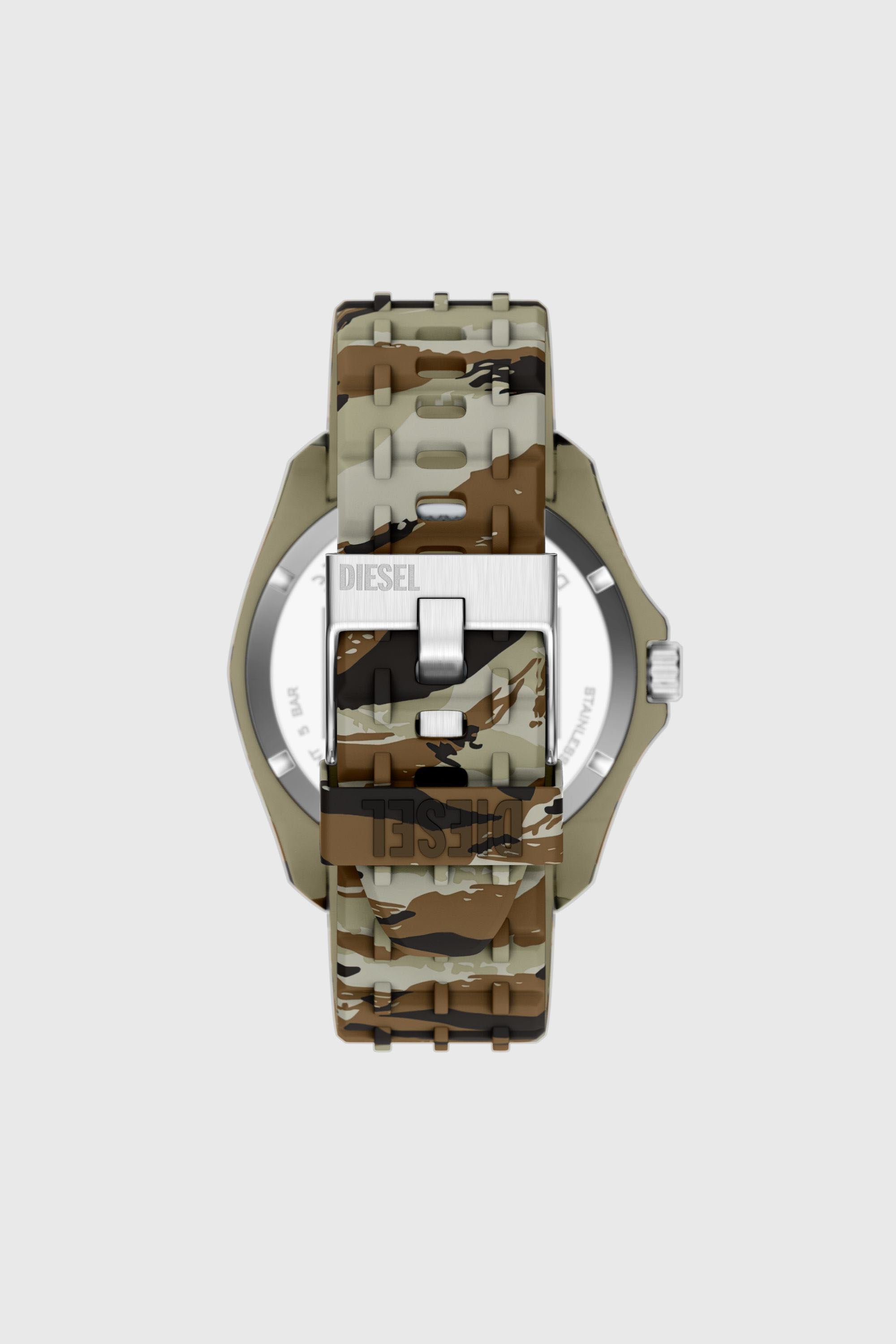 Diesel - DZ2242 WATCH, Man's Stinger camo silicone watch in Brown/Green - 2