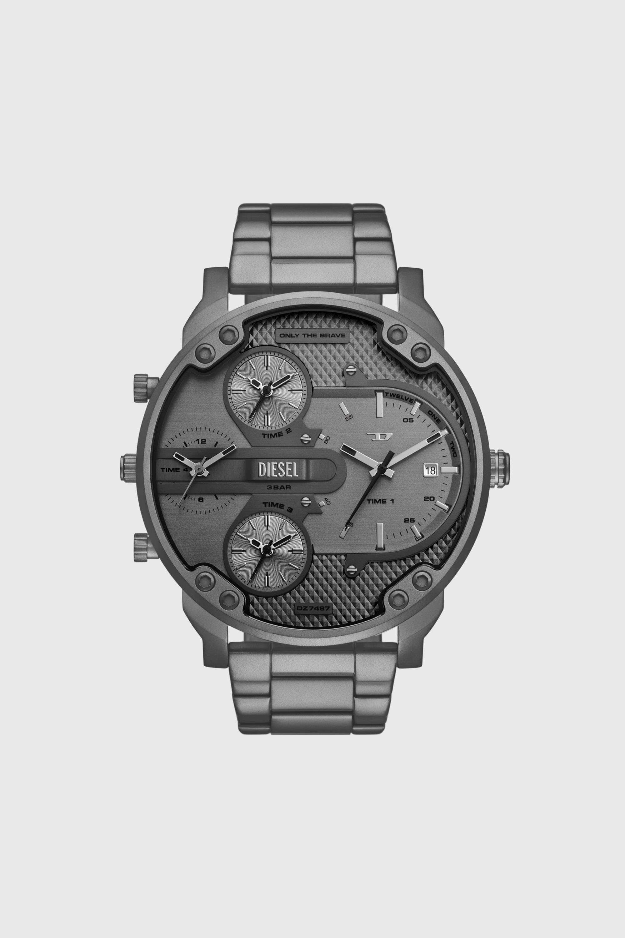 Diesel - DZ7487, Man's Diesel Mr. Daddy Slim Multi Movement Gray Stainless Steel Watch in Dark grey - 1