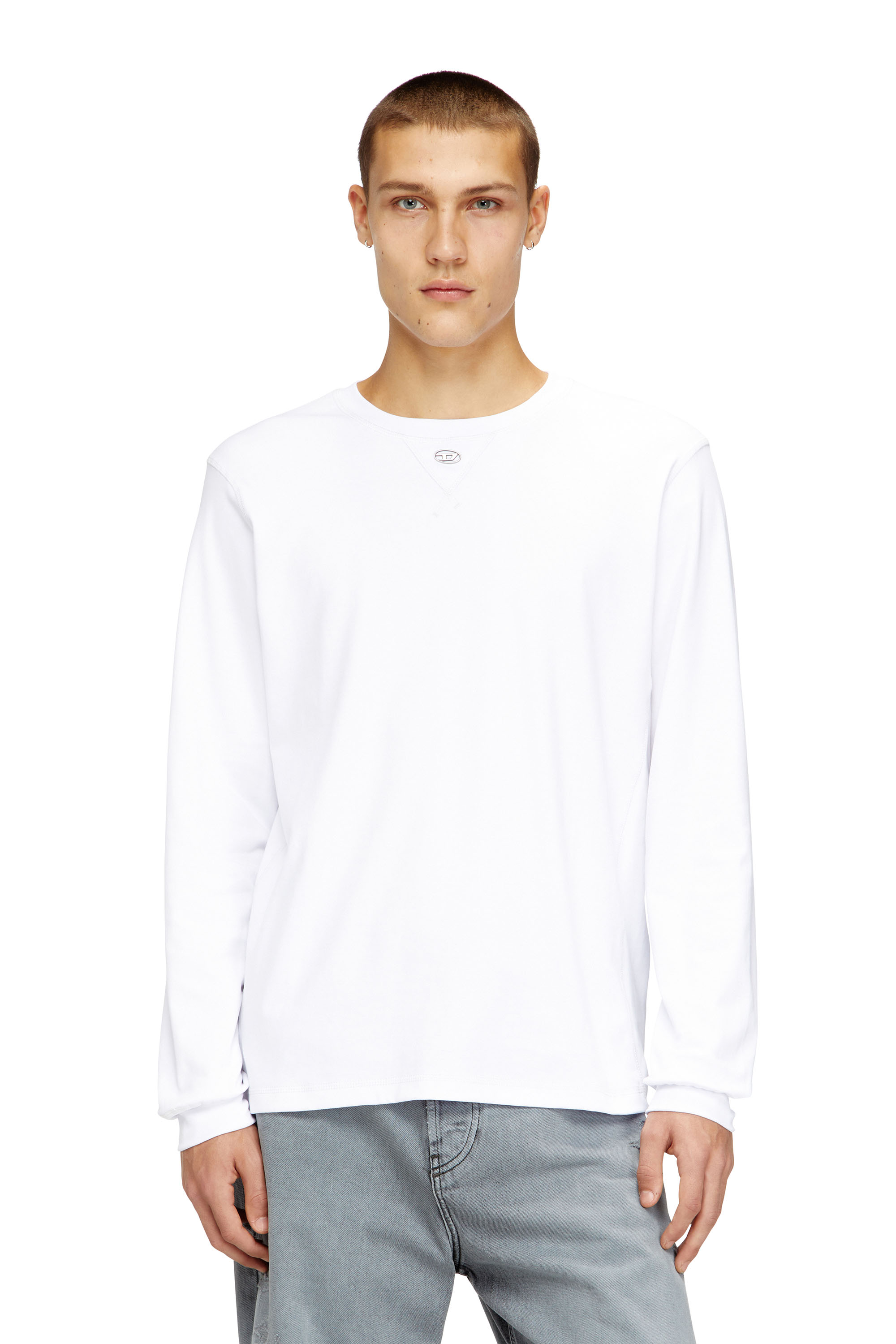 Diesel - T-MADJUST-LS-TR, Man's Cotton long-sleeve T-shirt with Oval D in null - 1