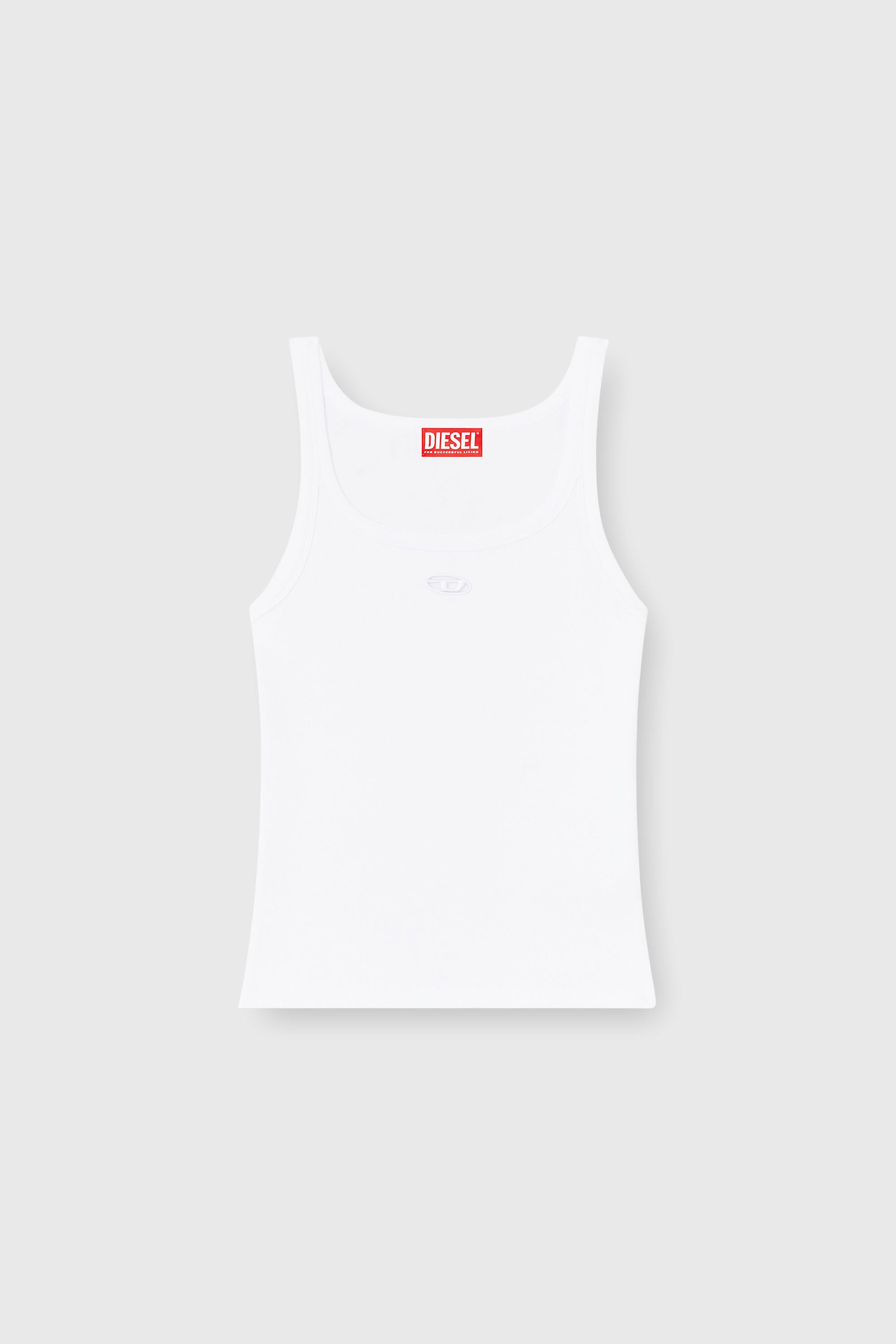 Diesel - T-WIFE-OD, Woman's Slim tank top with laser-cut Oval D in White - 2