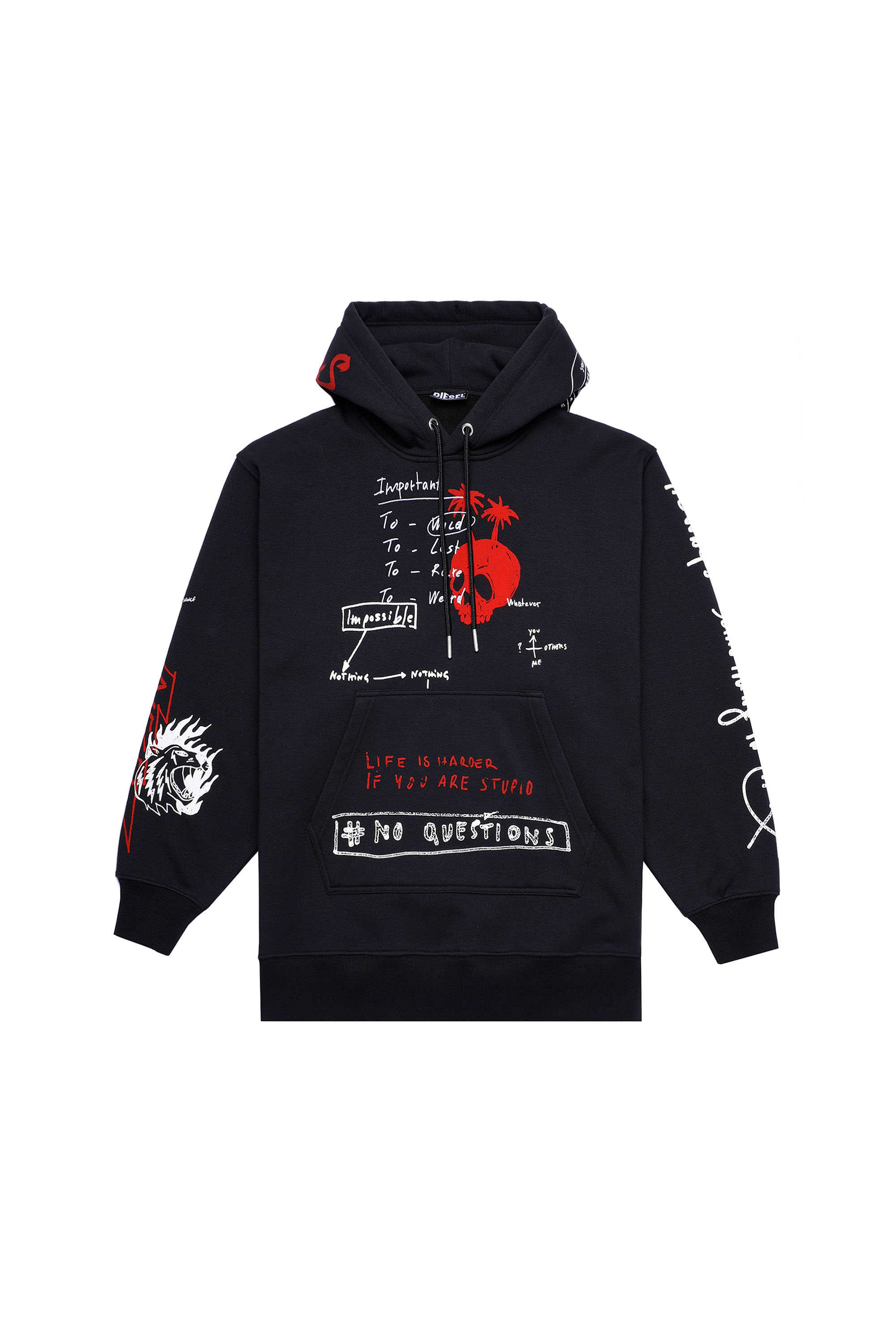 F-EXA-HOOD, Black - Sweaters