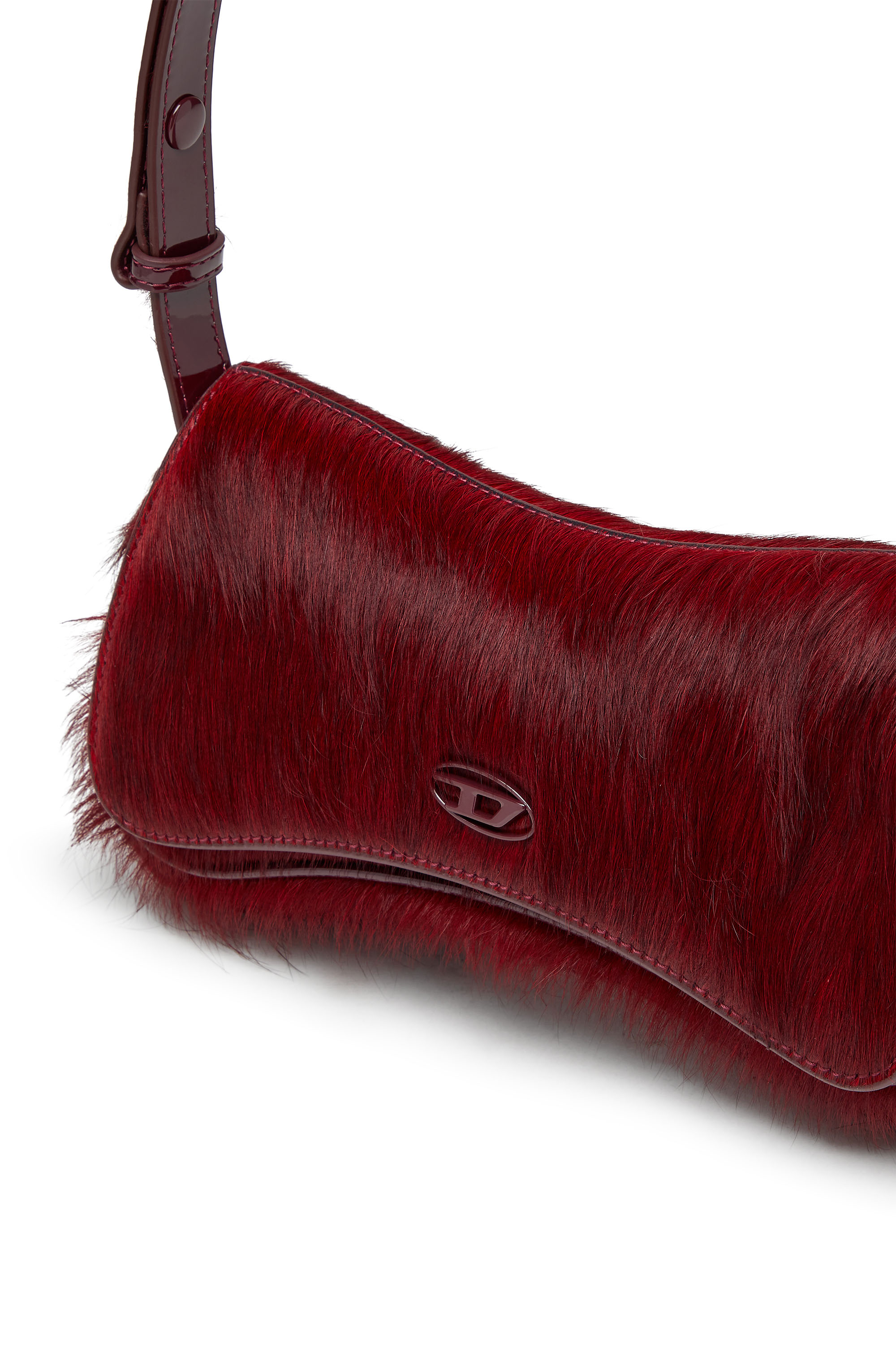 PLAY CLUTCH, Burgundy Diesel - PLAY CLUTCH, Woman's Play-Clutch in coloured hairy leather in Burgundy - 5