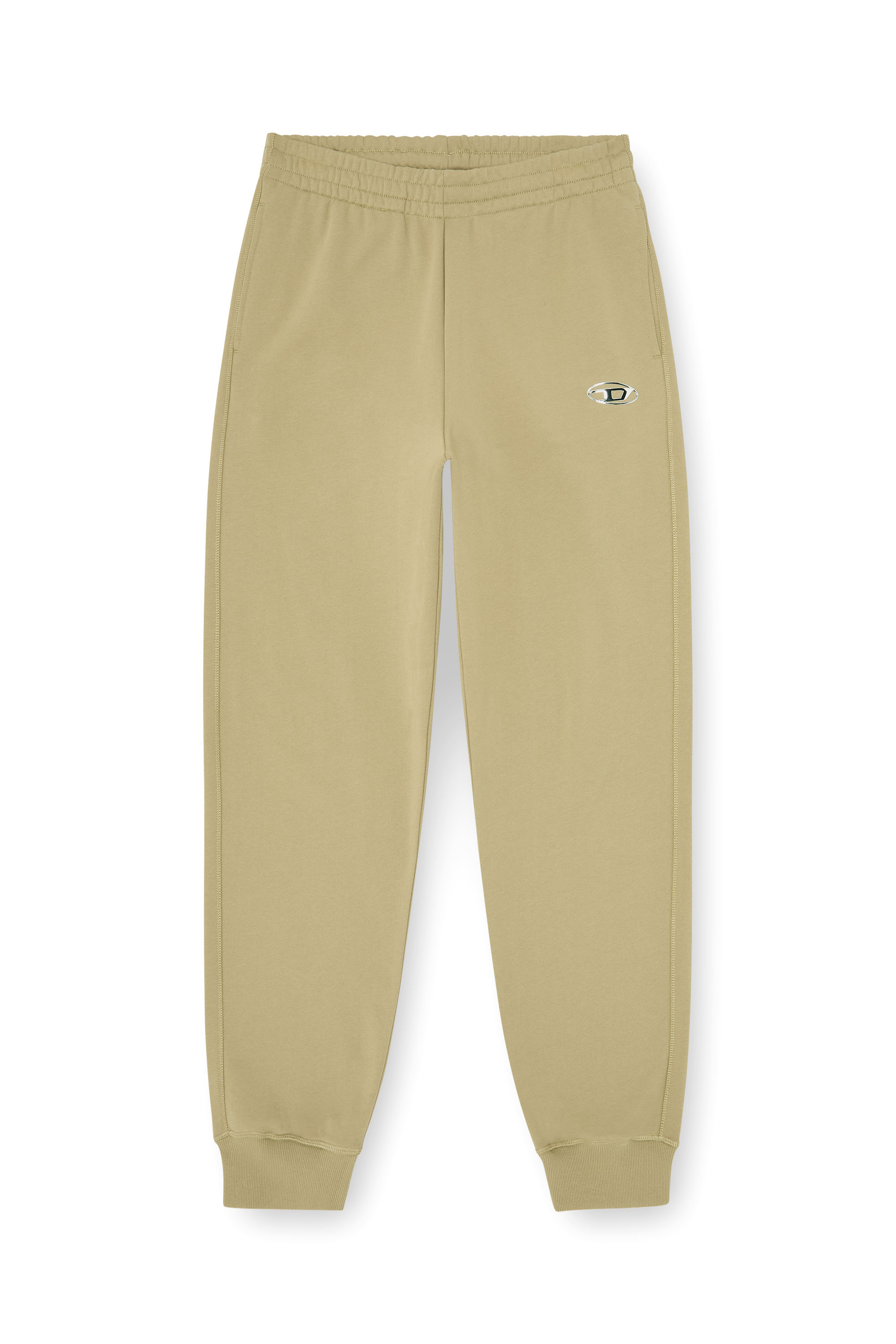 Diesel - P-MARKY-IOD, Man's Cotton pants with metallic Oval D in Beige - 4