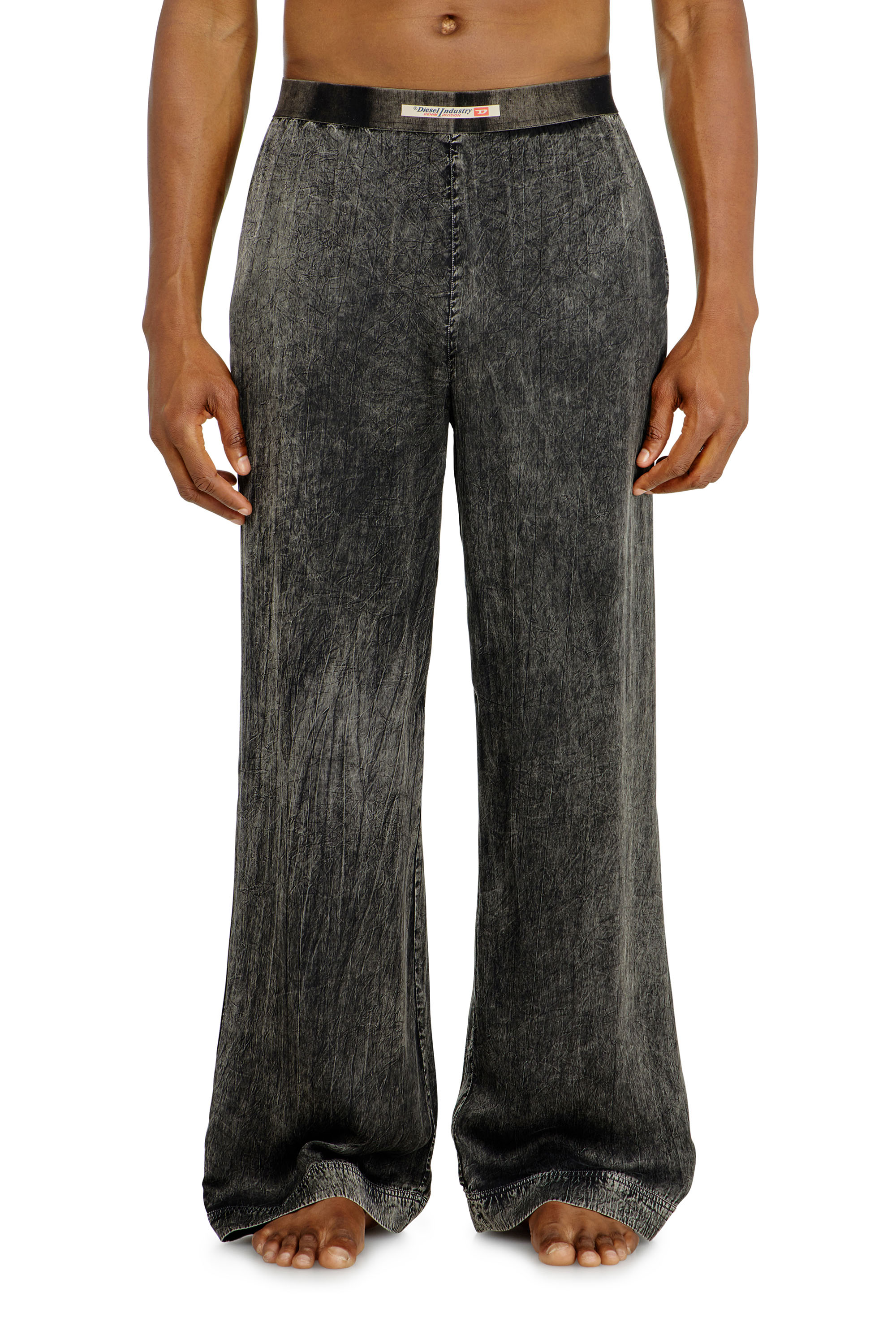Diesel - ZAYNE-DNM, Man's Viscose pants with a fluid fit in Dark grey - 1