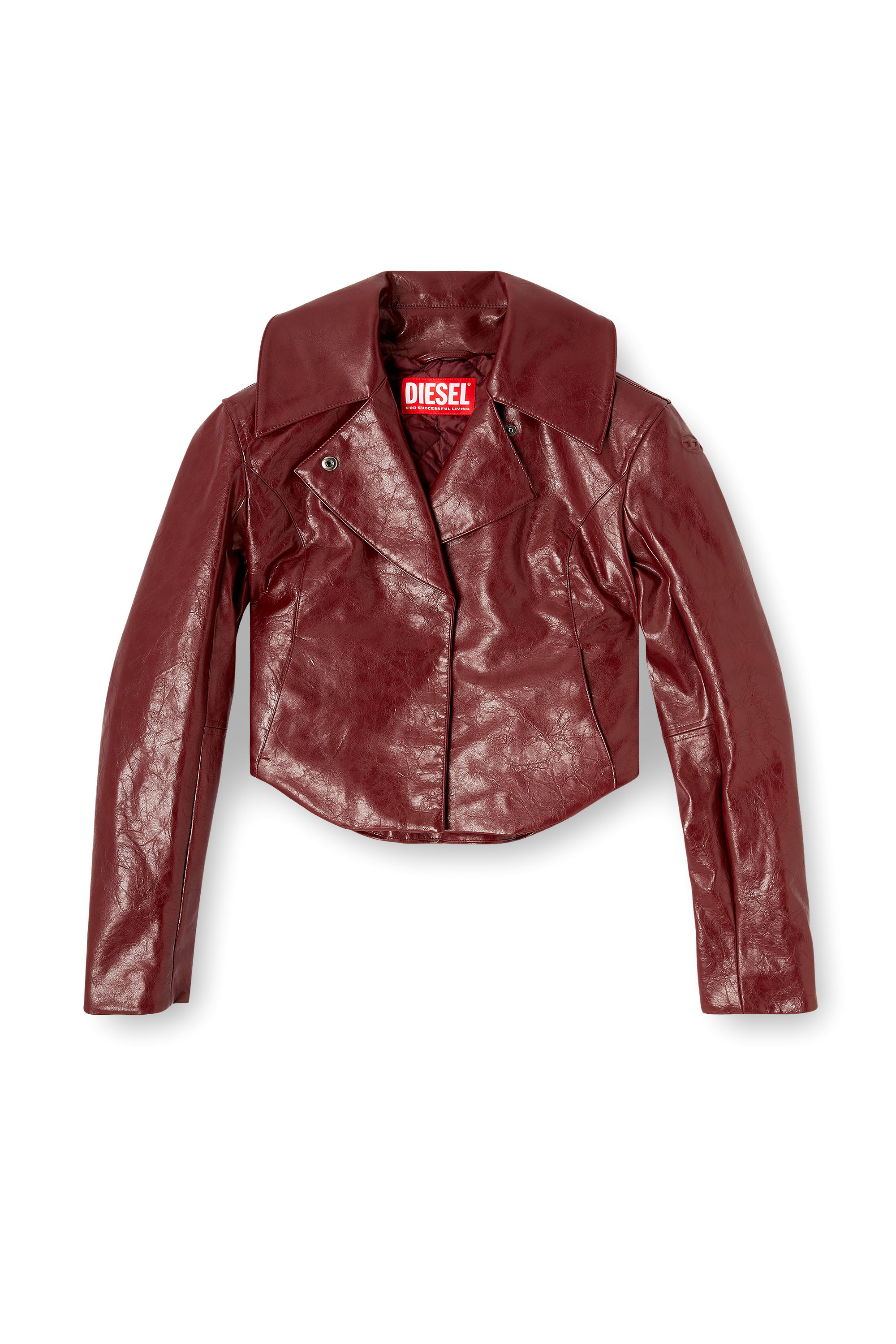 G-AMECK, Red Diesel - G-AMECK, Woman's Tailored jacket in coated fabric in Red - 2