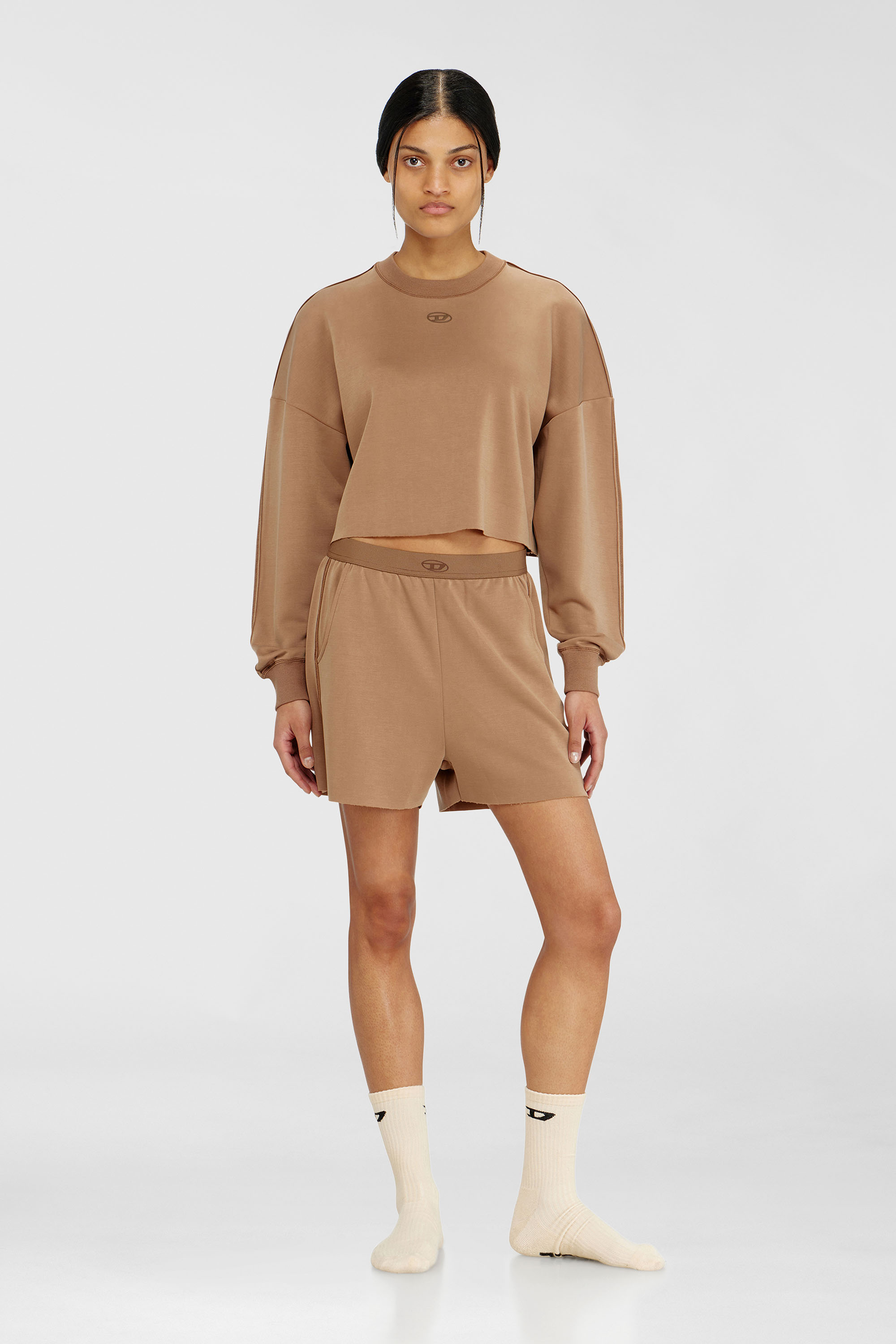 Diesel - MARTHA-UTLT, Woman's Shorts in light stretch scuba in Brown - 1