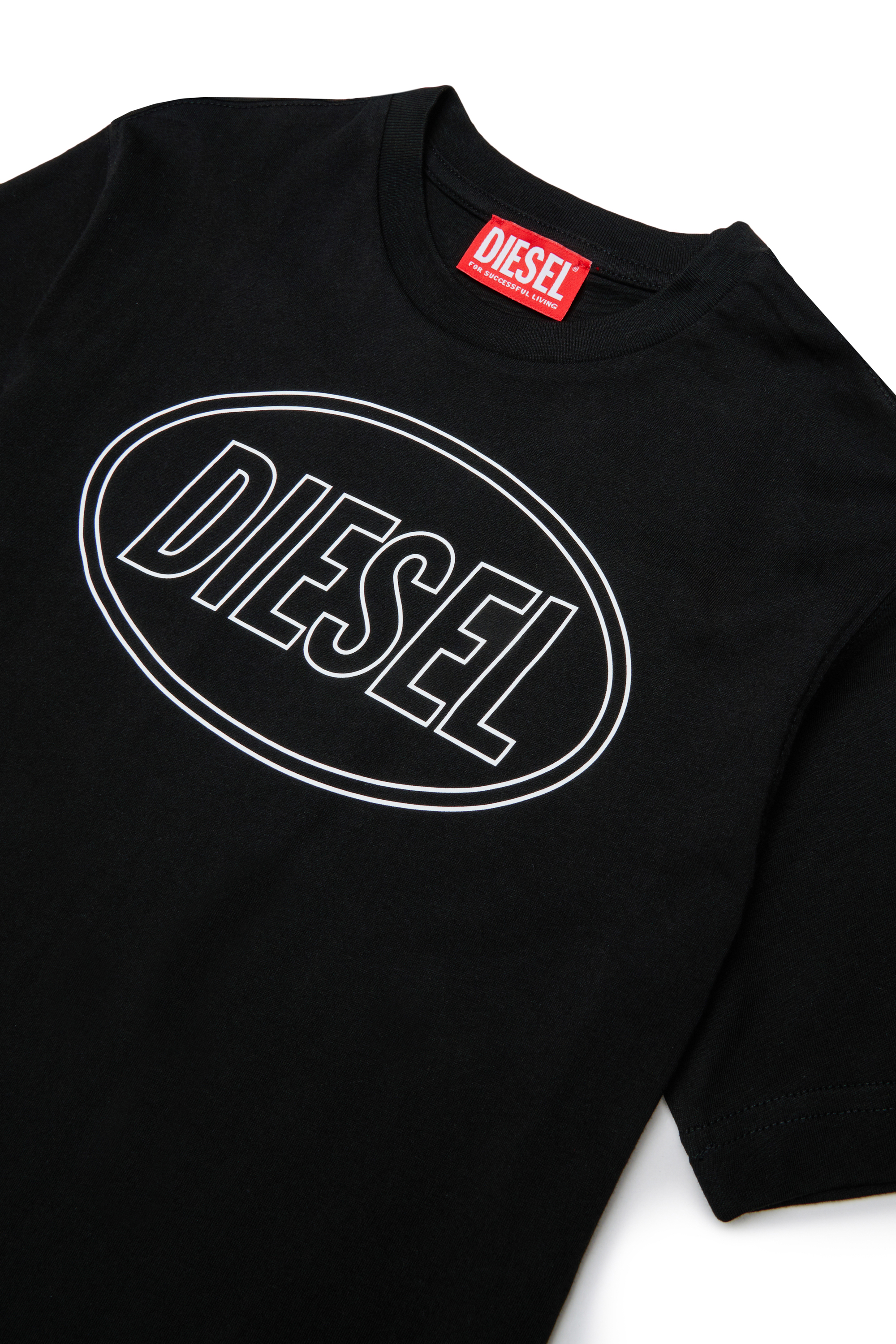Diesel - TCIRCLE OVER, Man's Cotton T-shirt with Diesel print in Black - 3