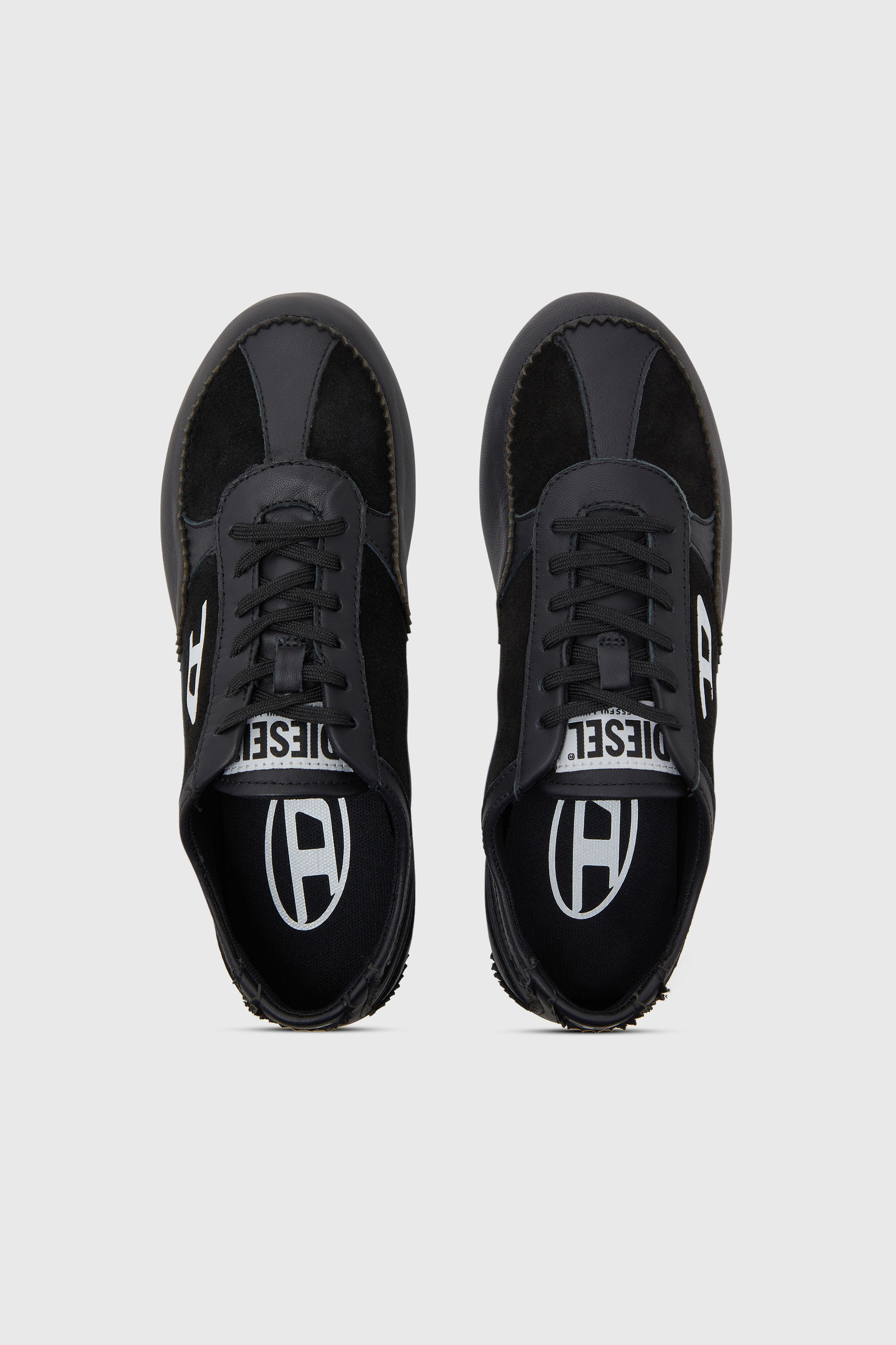 Diesel - D-MILE LOW W, Woman's D-Mile-Flat sneakers in leather and suede in Black - 4