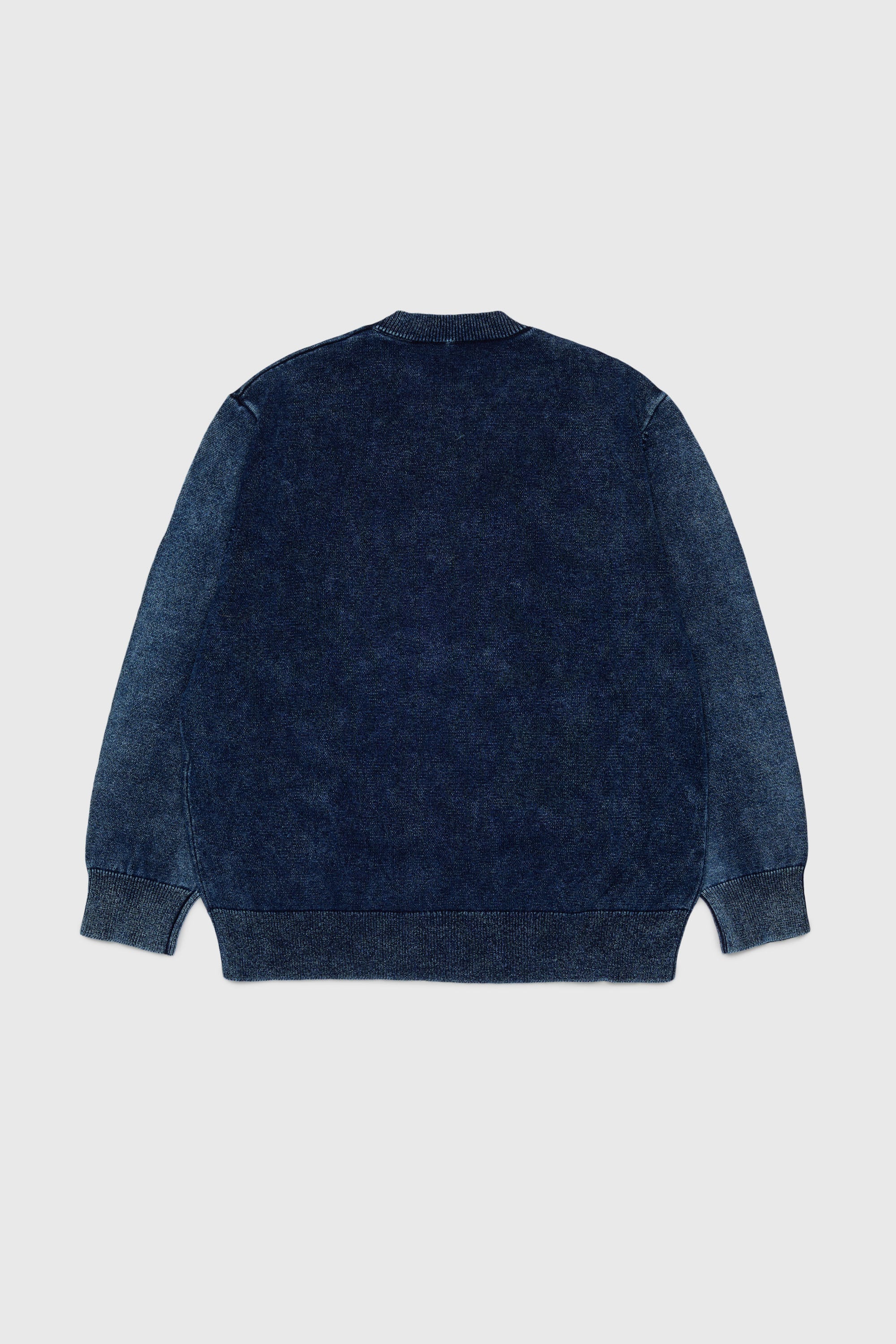 Diesel - KFINNIC OVER, Man's Denim-effect jumper with phoenix motif in Dark Blue - 2