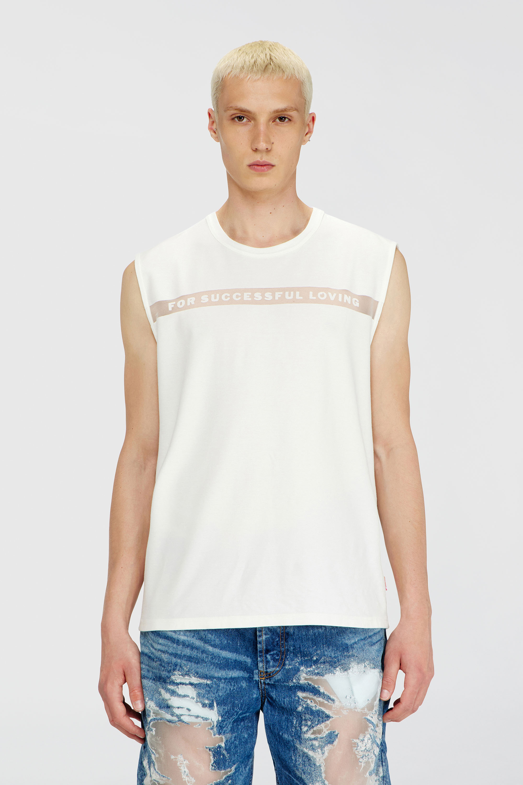 Diesel - PR-T-NORM-BISC-MATI-R, Unisex's Tank top with For Successful Loving logo in White - 2