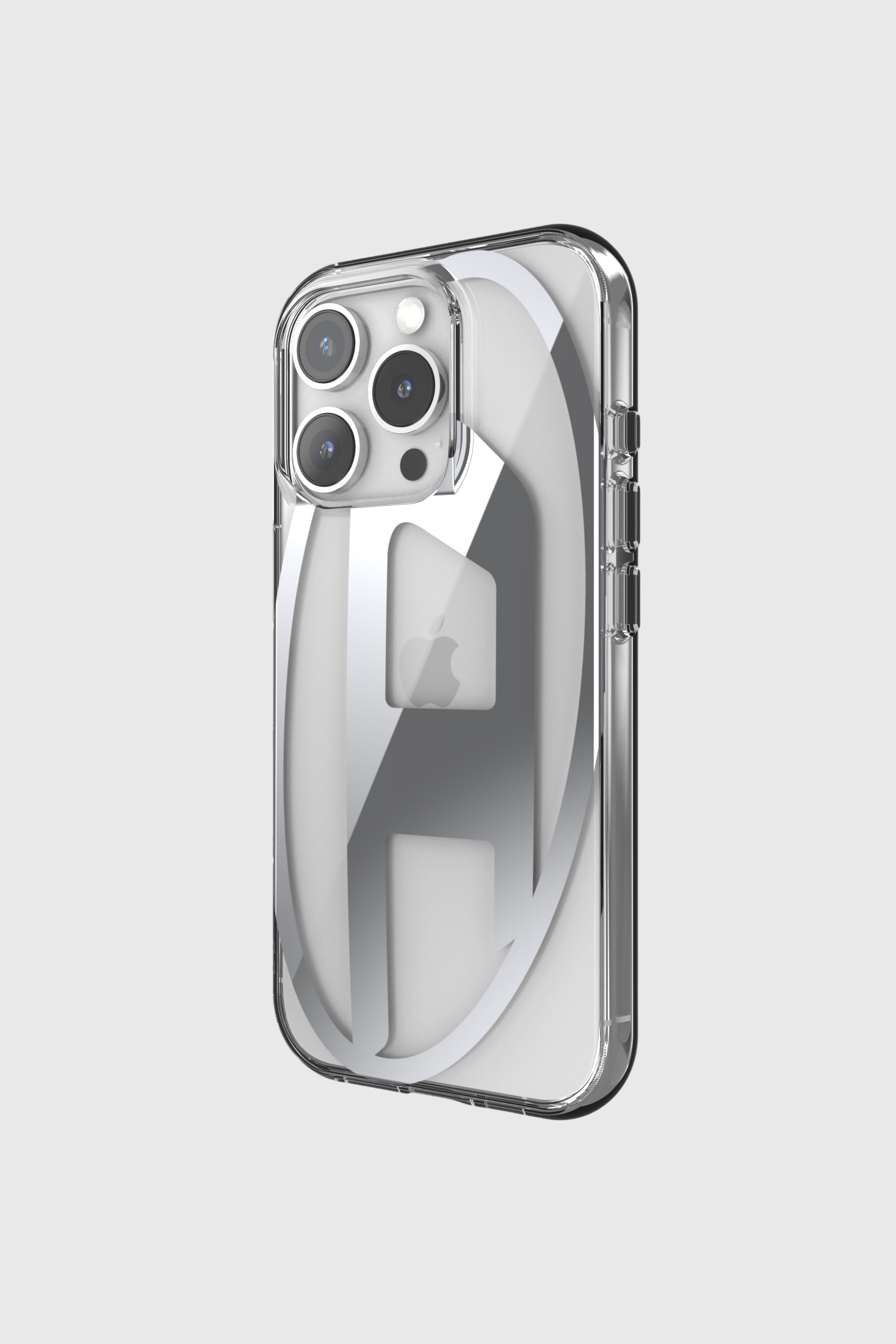 Diesel - 60140 AOP CASE, Unisex's Oval D Mirror Case for iP 16 Pro in Silver - 3