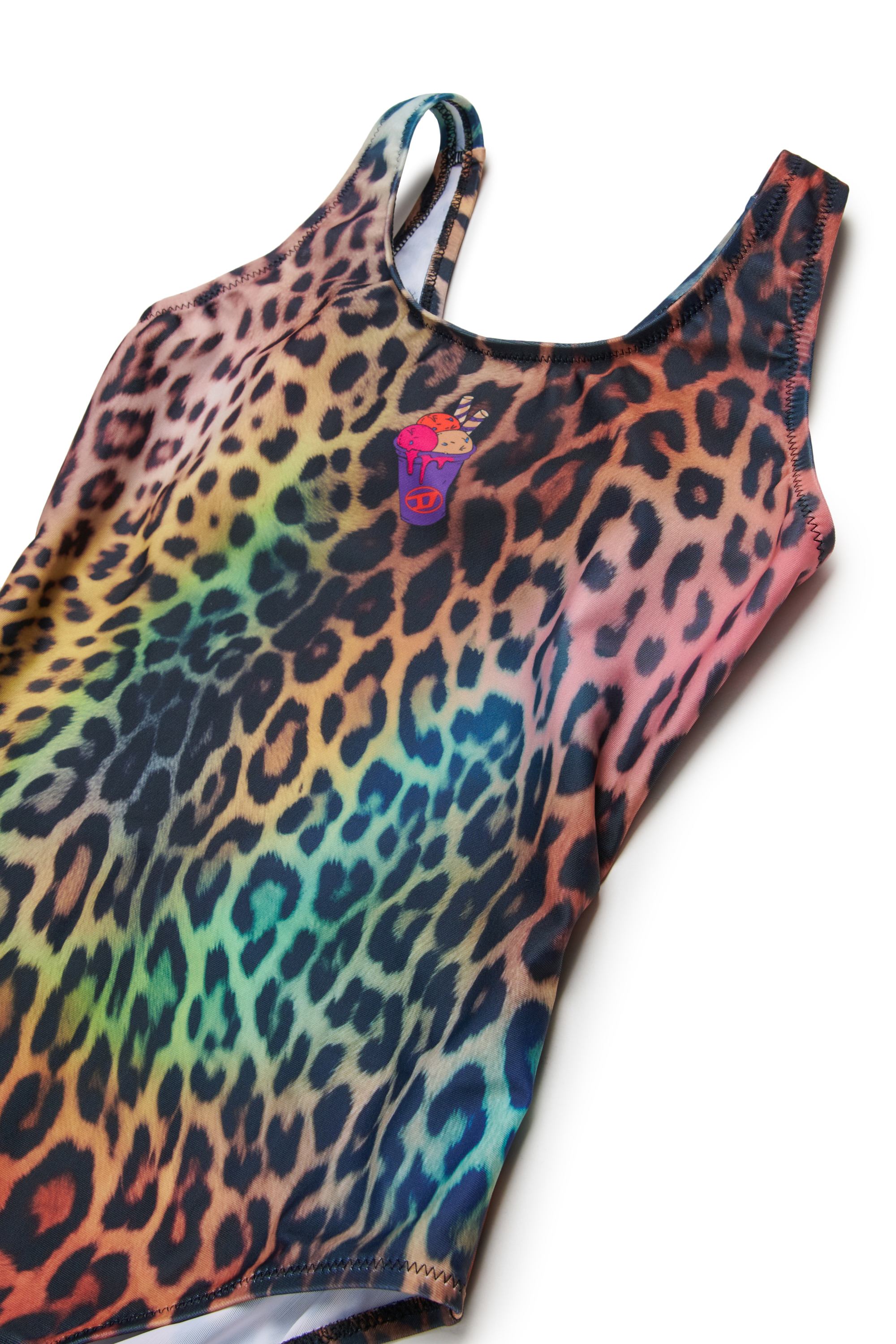 Diesel - MILEOPY, Woman's Swimsuit with multicolour animal print in Brown/Black - 3