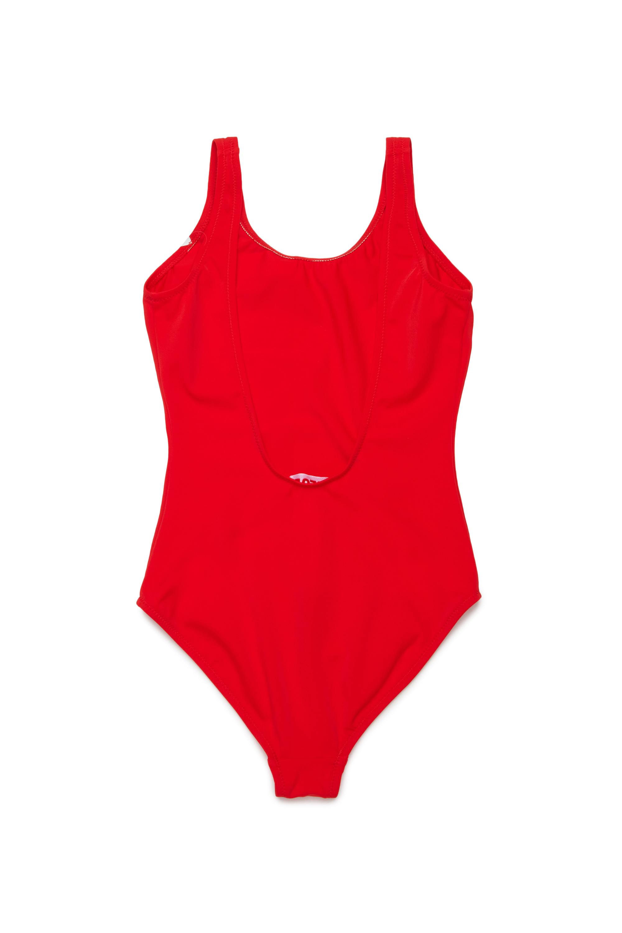 Diesel - MIDELY, Woman's Swimsuit in solid colour with maxi logo in Red - 2