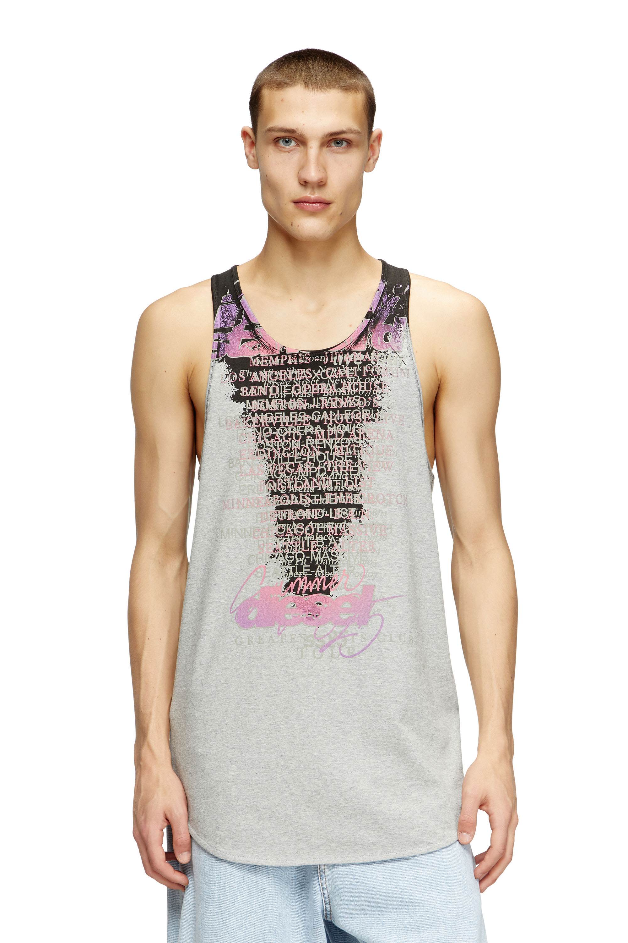 T-SHAN, Grey Diesel - T-SHAN, Unisex's Tank top with lyrics print in Grey - 3