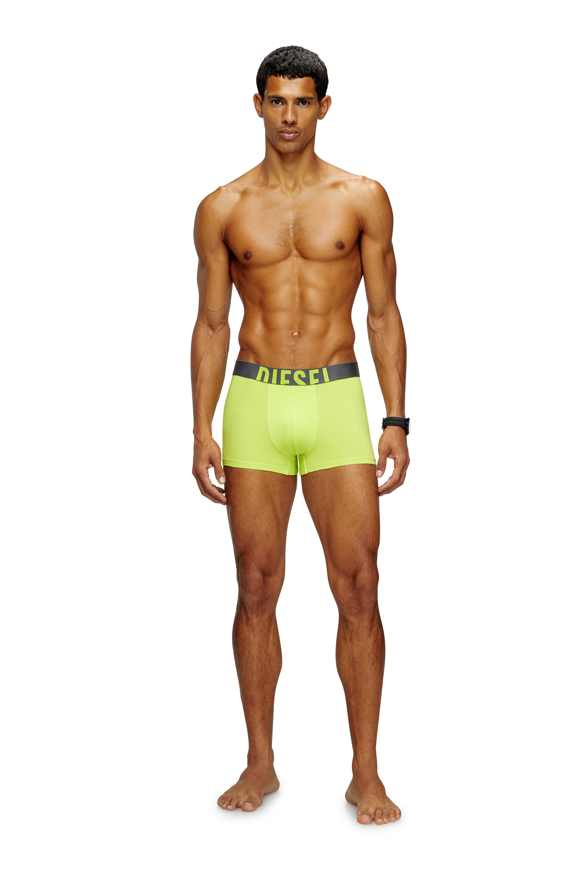 DAMIEN-D-POP-3PACK-40, Grey/Green Diesel - DAMIEN-D-POP-3PACK-40, Man's Three-pack boxer briefs in stretch cotton in Grey/Green - 1