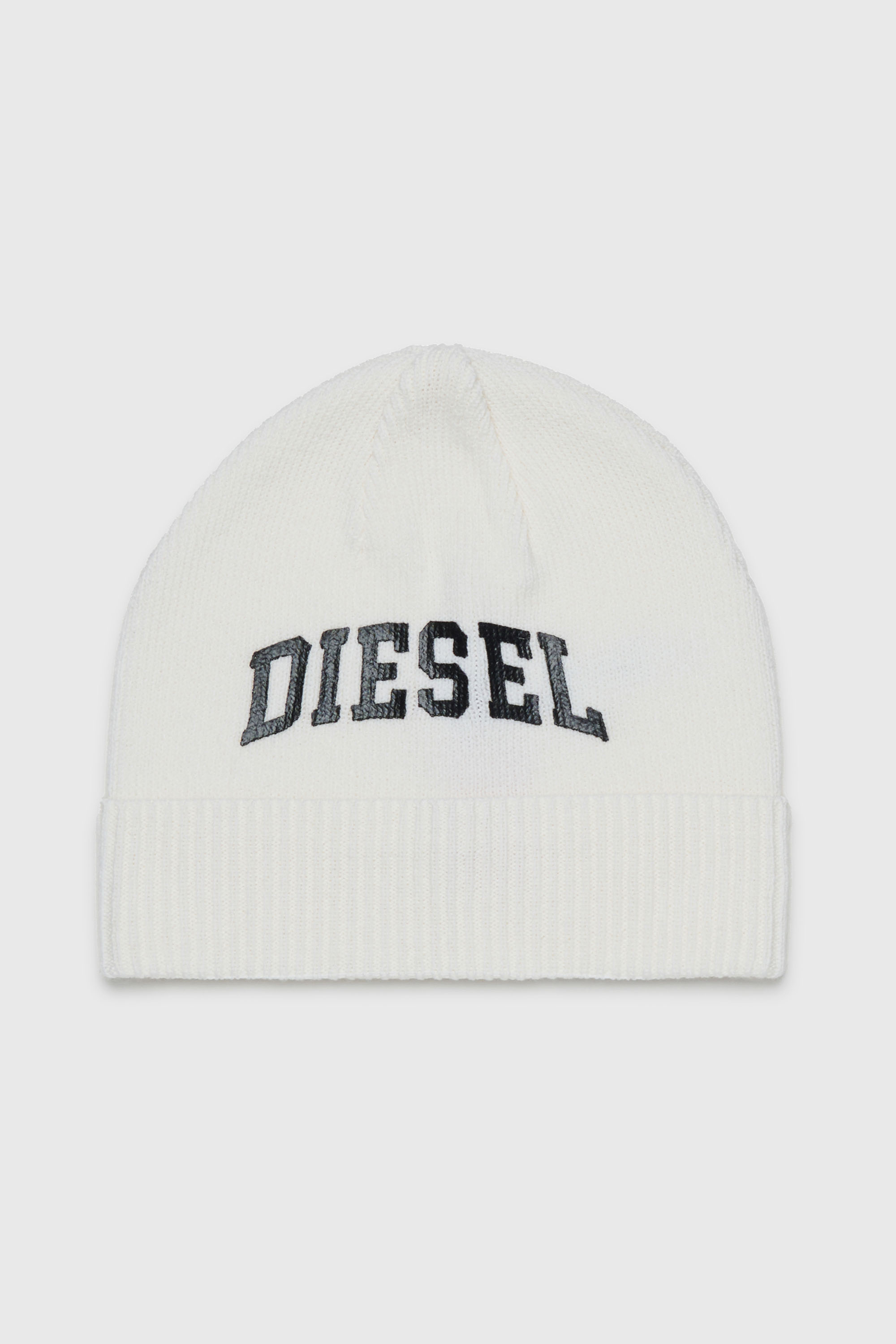 Diesel - FBAND, Unisex's Wool-blend beanie with logo in White - 1